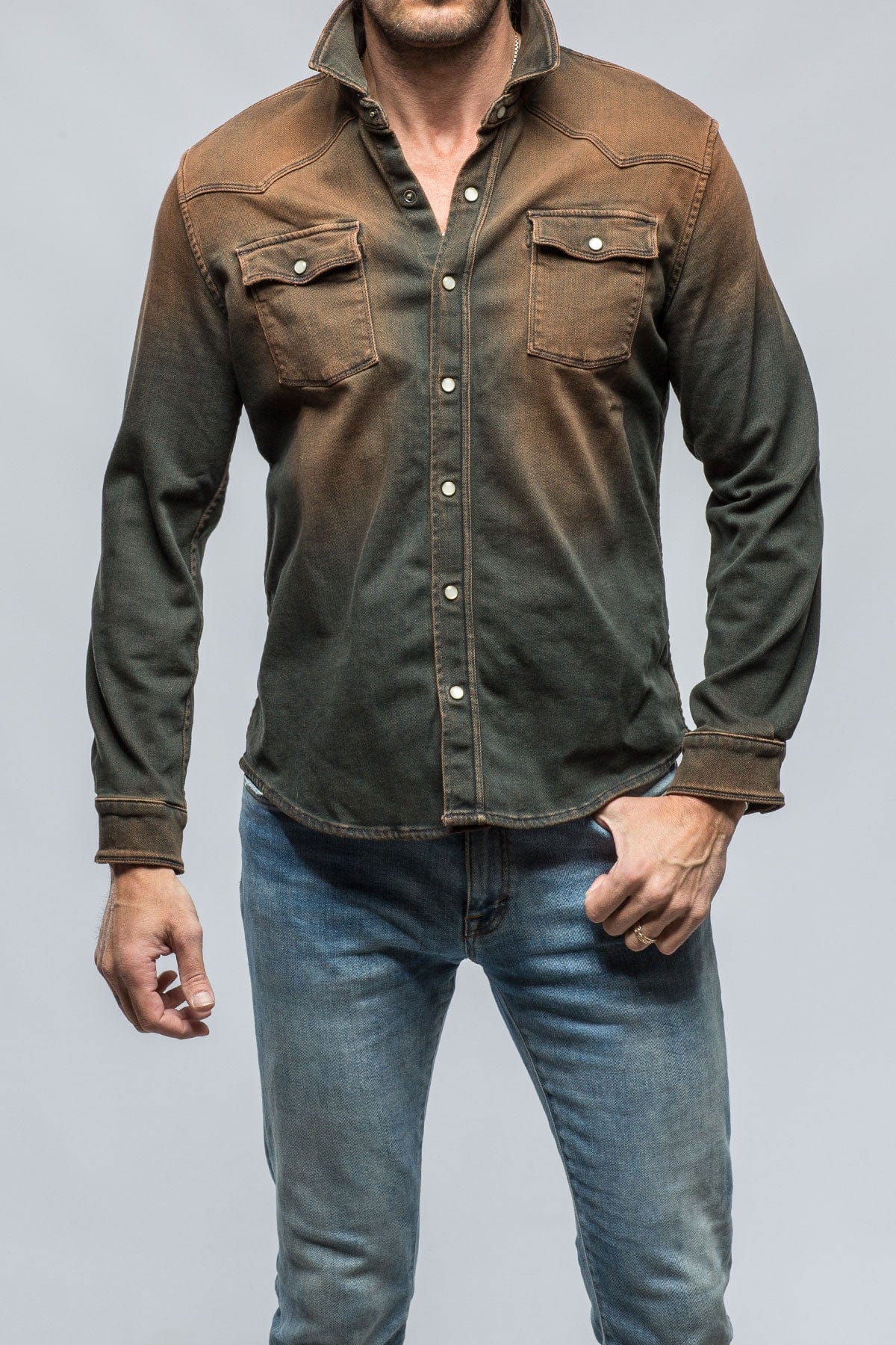 Roper Over-Dyed Western Snap Shirt In Ironside