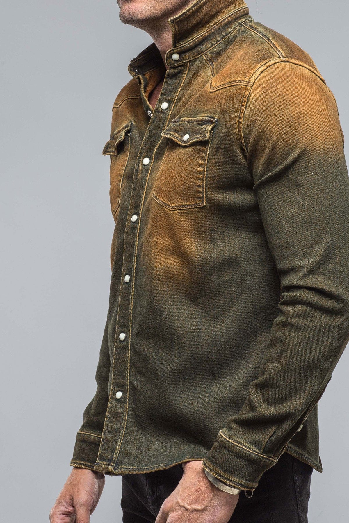 Roper Over-Dyed Western Snap Shirt In Papaya - Image 2
