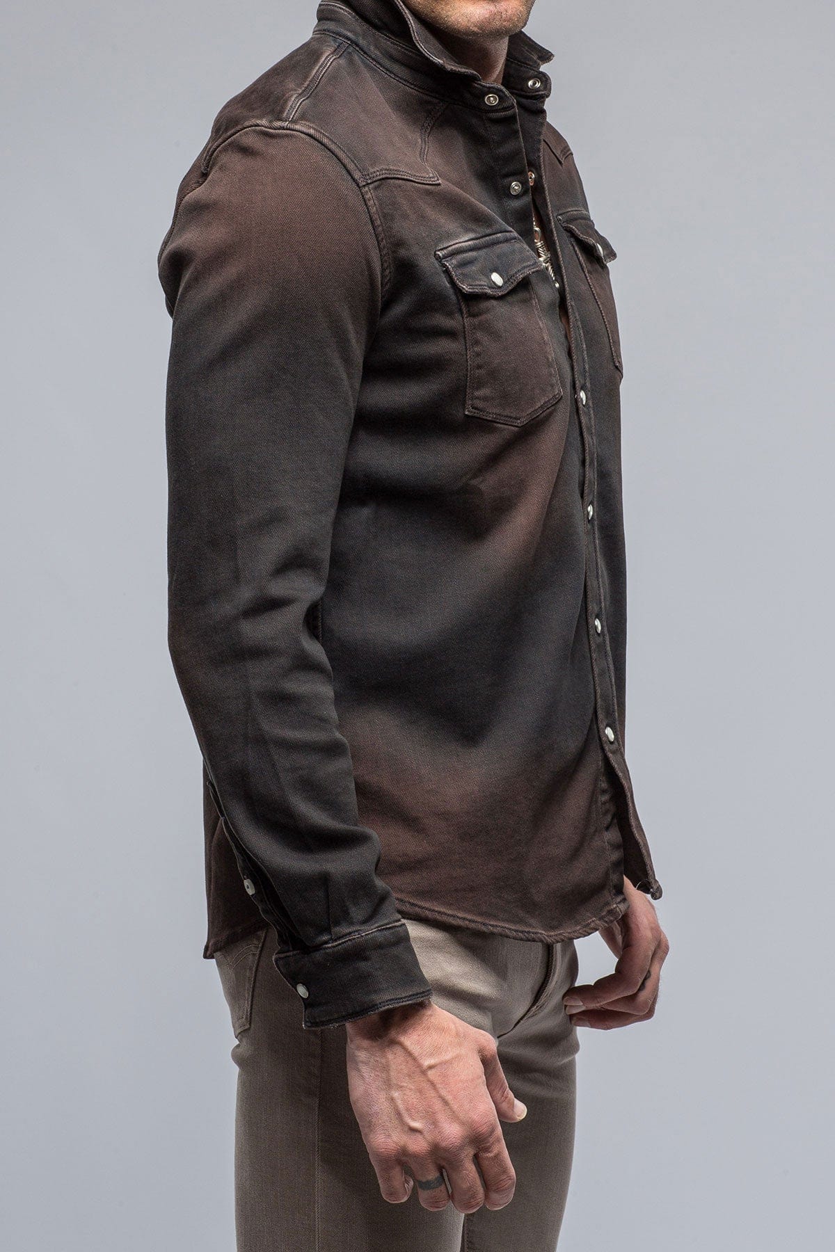 Roper Over-Dyed Western Snap Shirt In Wenge - Image 2
