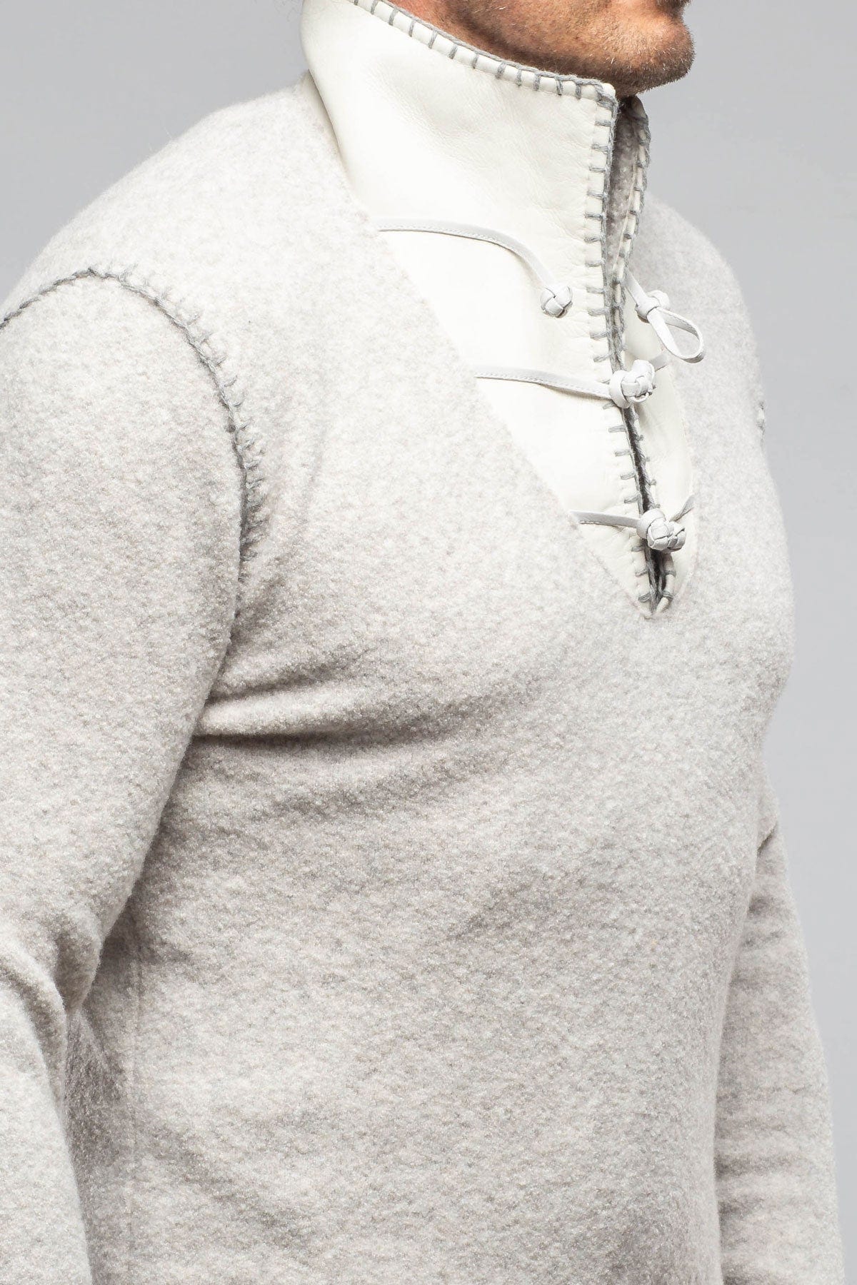 Saint Cashmere Shearling Sweater In Ash - Image 7