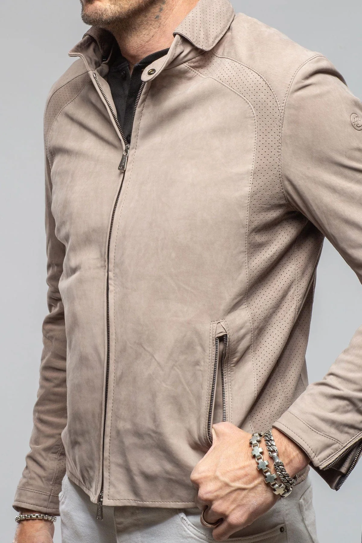 San Remo Race Jacket In Grey Sand - Image 2