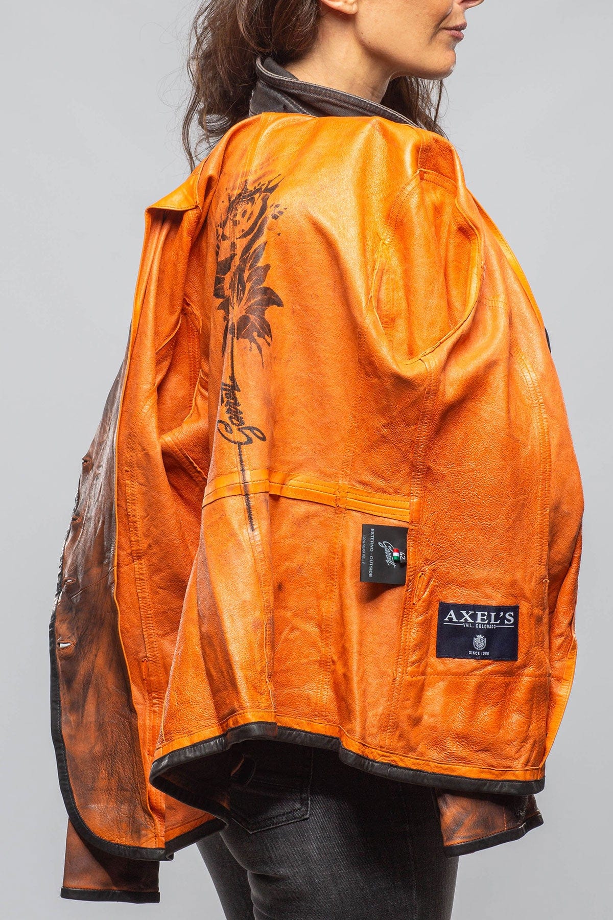 Sarge Washed Lambskin Jacket In Charred Squash - Image 8