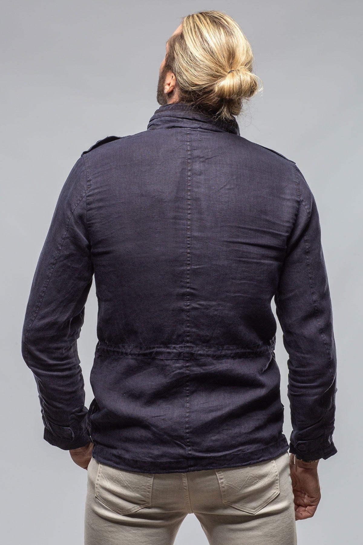 Savu Linen Jacket In Dark Navy - Image 5