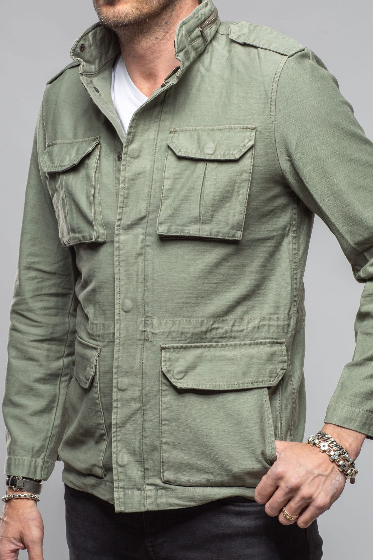 Savu Linen Jacket In Desert Sage - Image 2