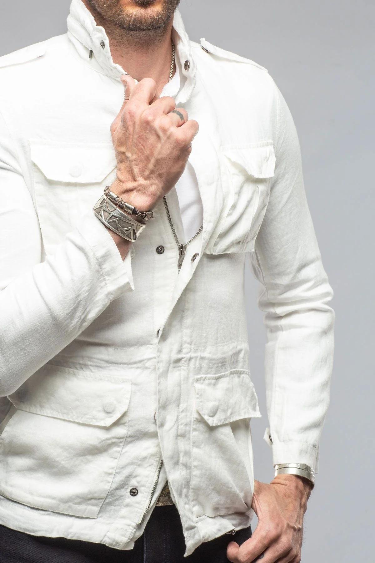 Savu Linen Jacket In White - Image 6