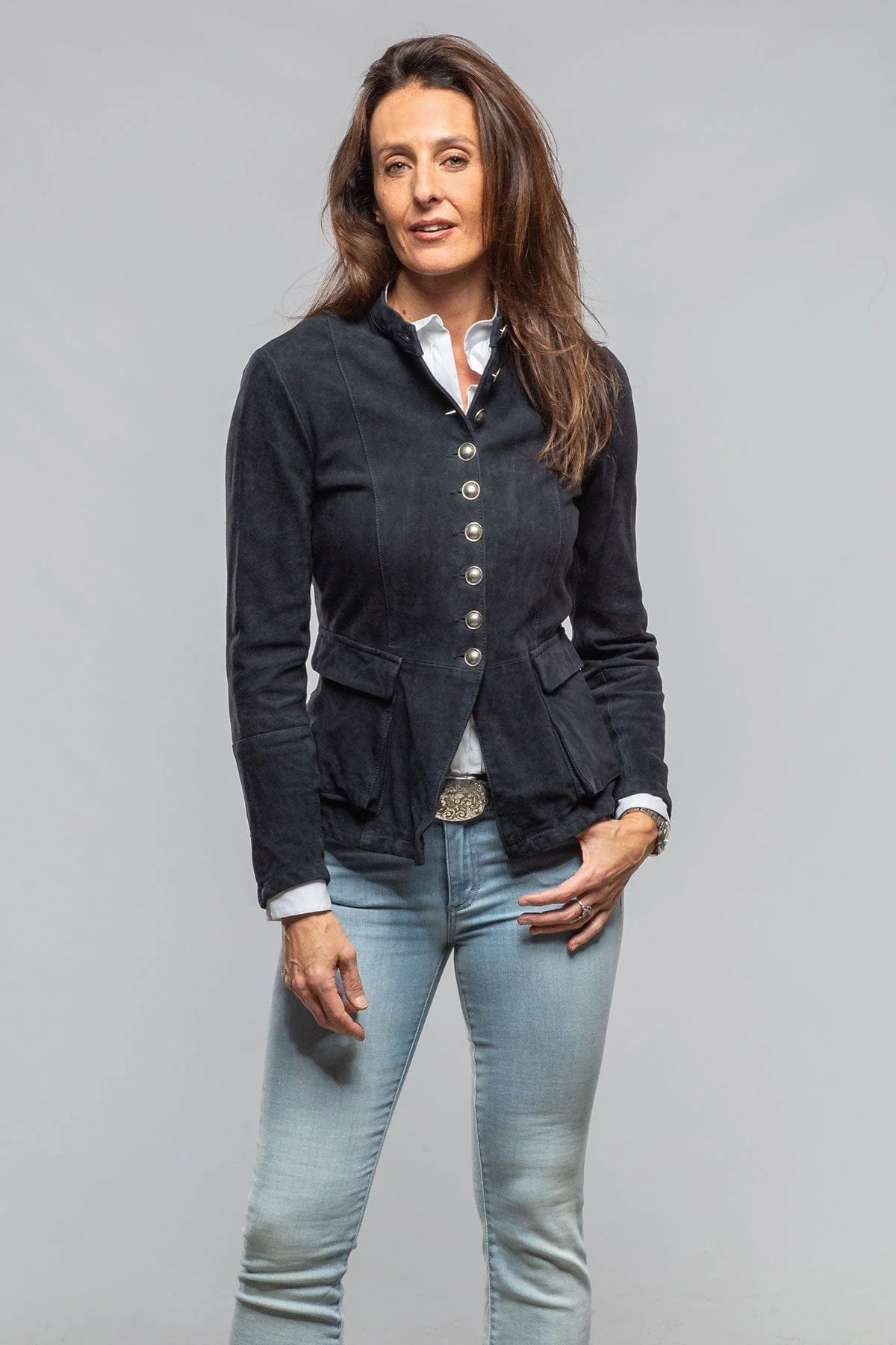 Scarlet Washed Suede Shirt In Deep Sea