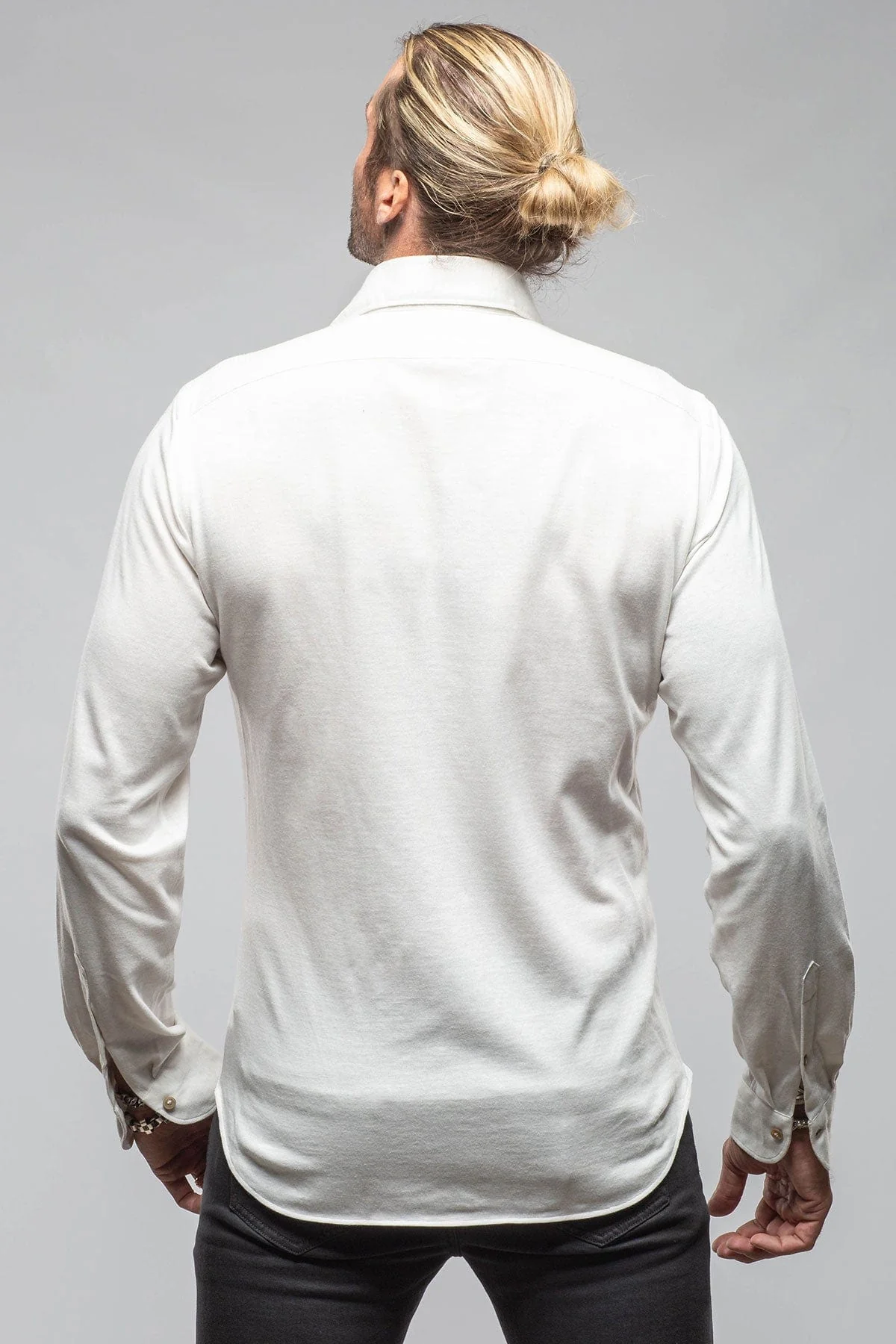 Serenity Cotton Cashmere Jersey In Cream - Image 5
