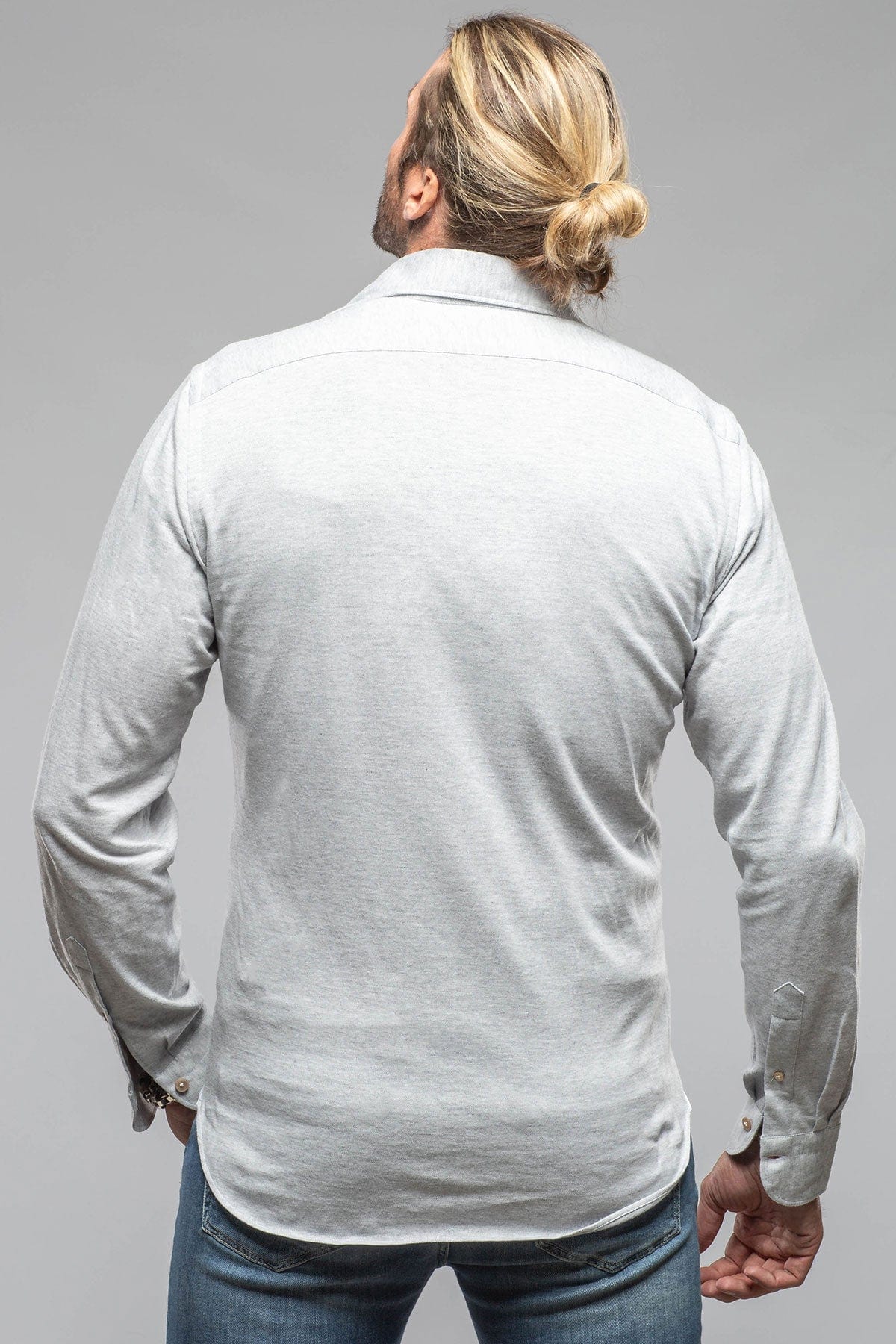 Serenity Cotton Cashmere Jersey In Grey - Image 5