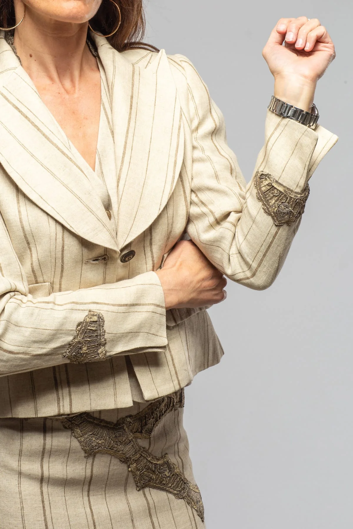 Sevilla Stripe Linen Jacket - Image 7