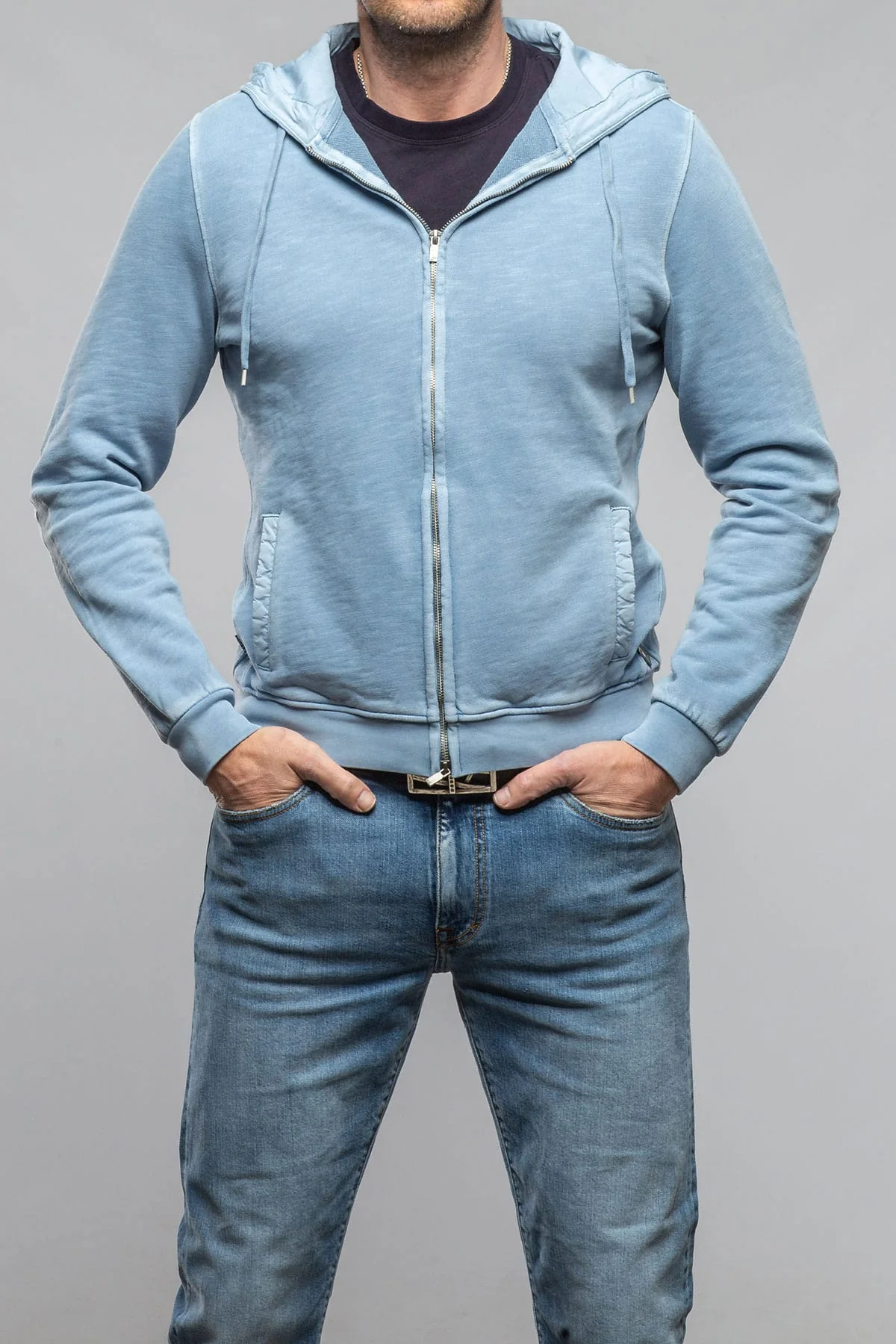 Sibut Zip Hoodie In Ashley Blue