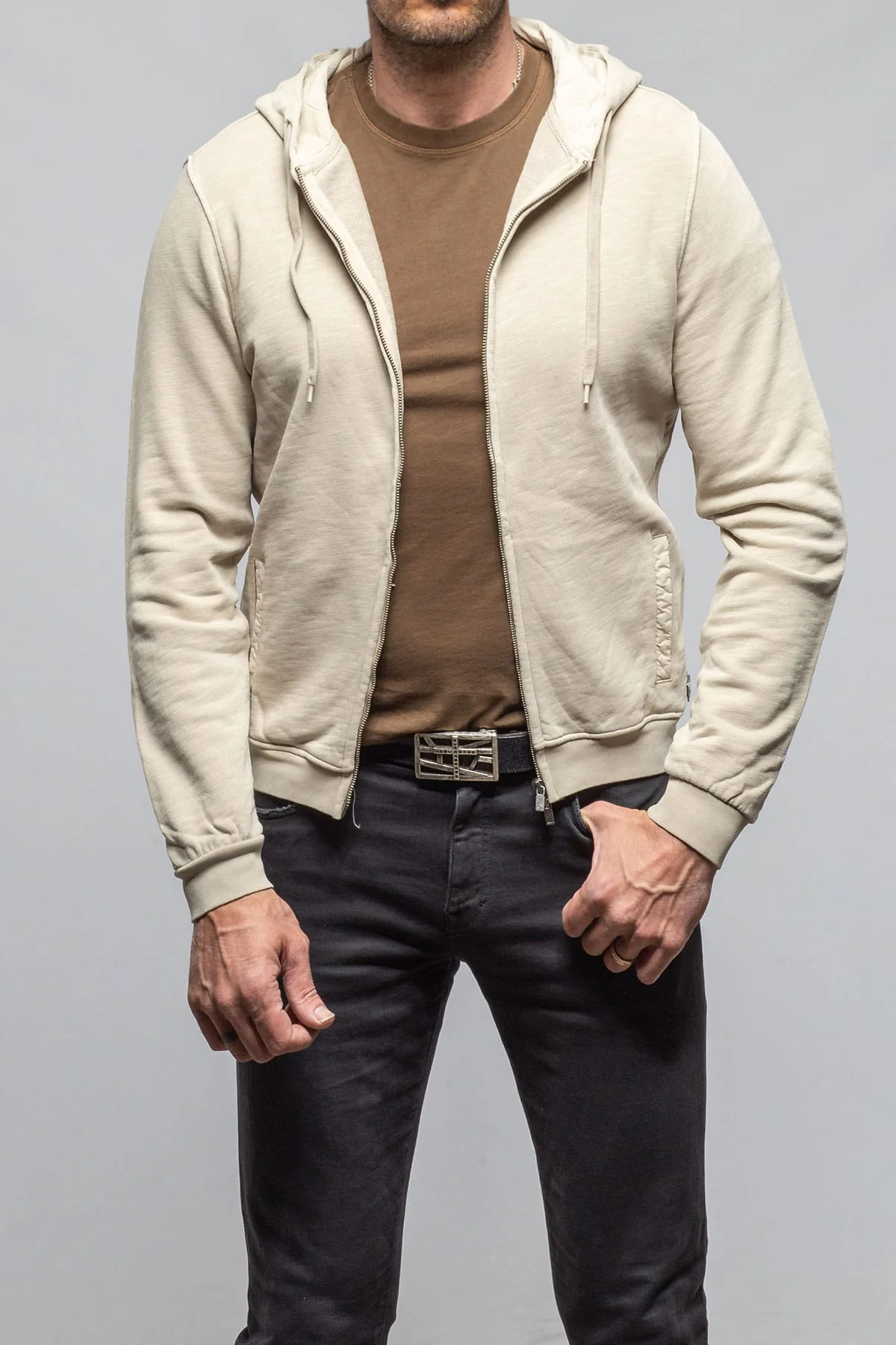 Sibut Zip Hoodie In Khaki - Image 2