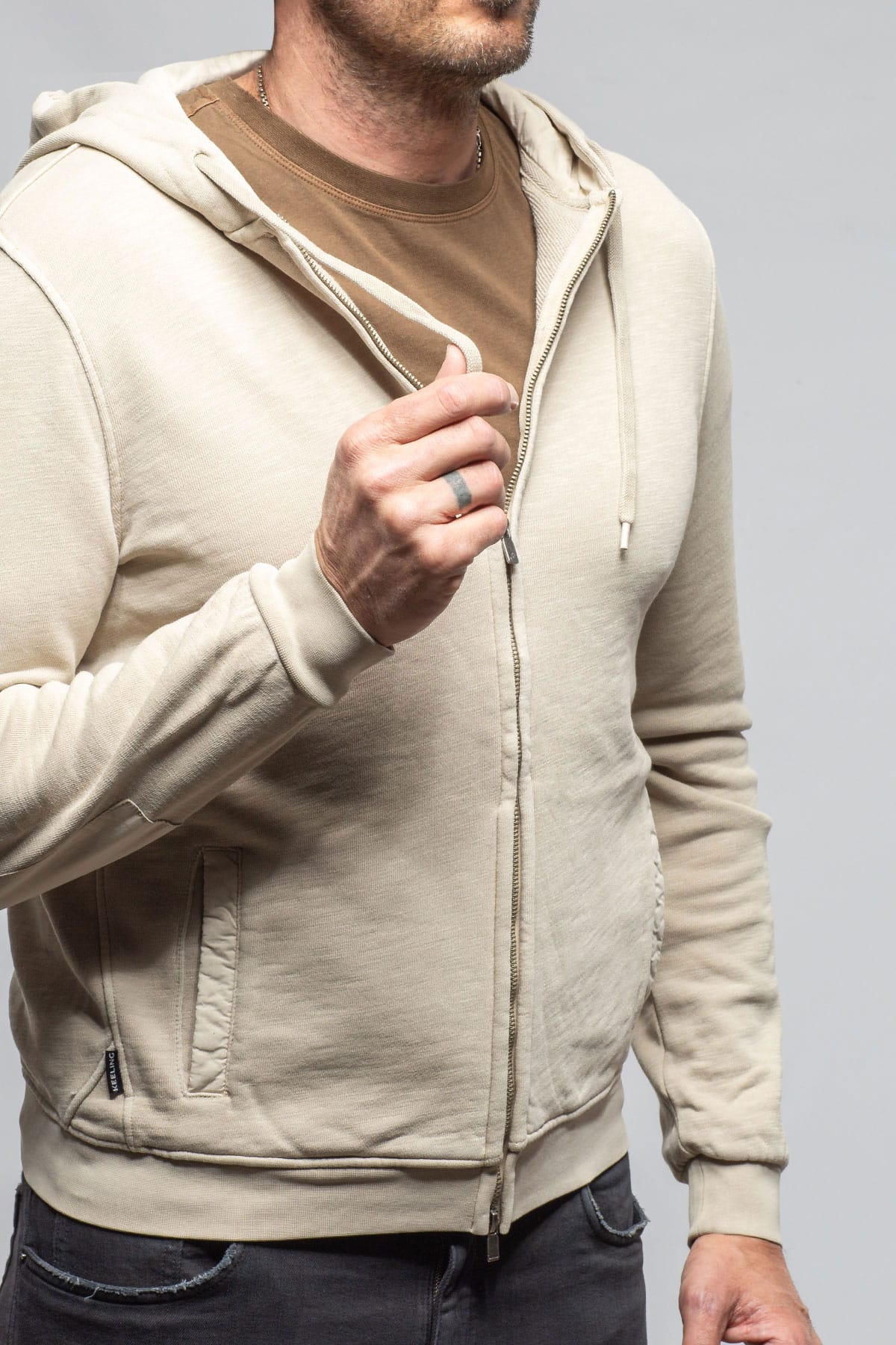 Sibut Zip Hoodie In Khaki - Image 6
