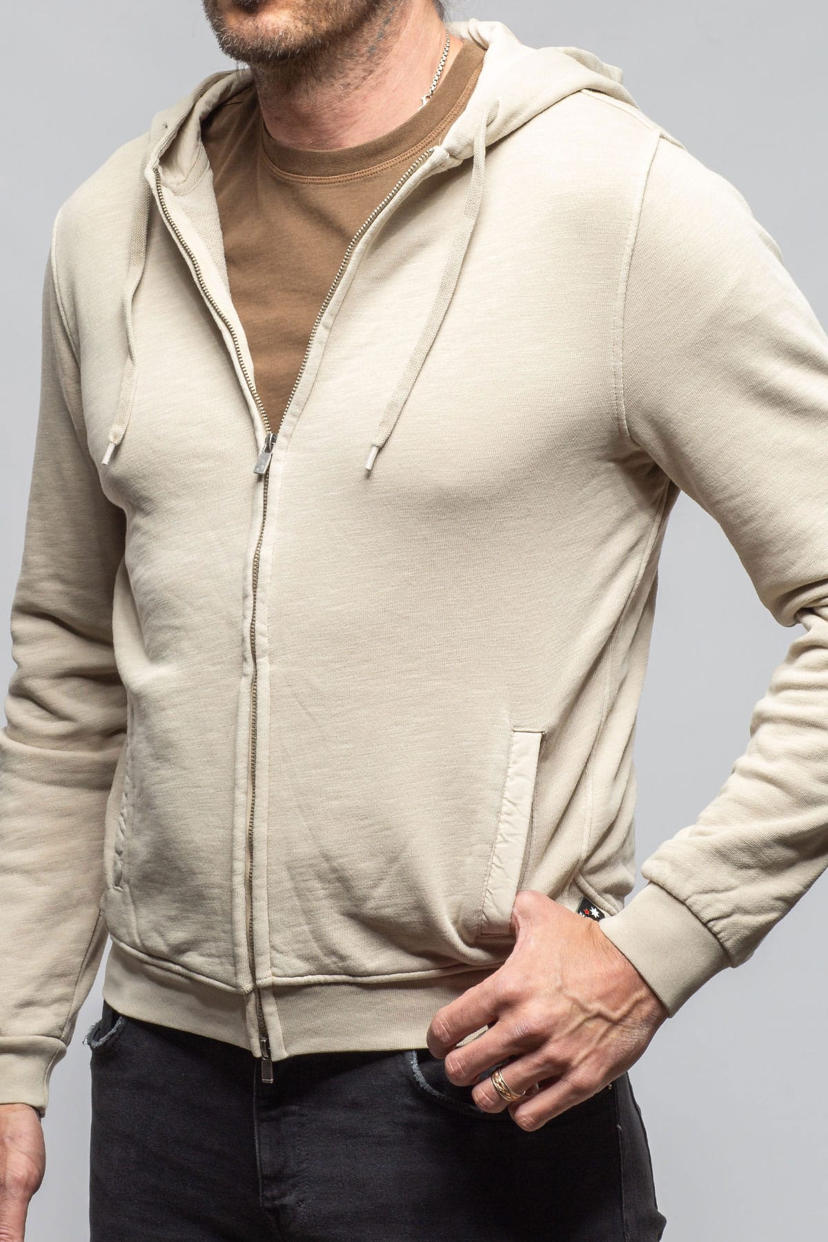 Sibut Zip Hoodie In Khaki - Image 7