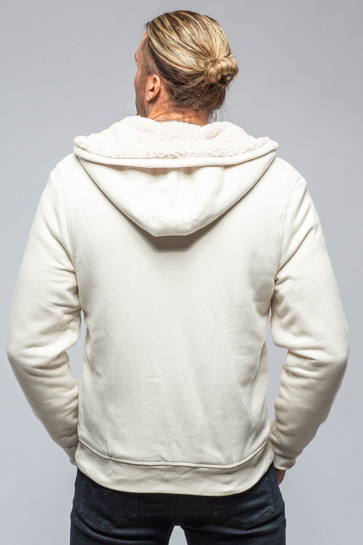 Bodie Sherpa Hoodie in Eggshell - Image 4