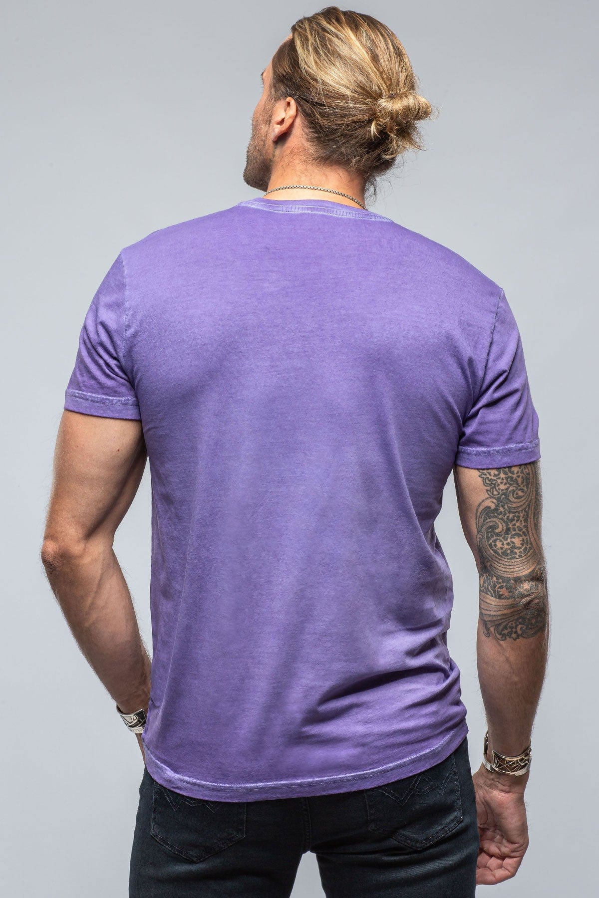Siena Cotton V Neck In Purple - Image 4