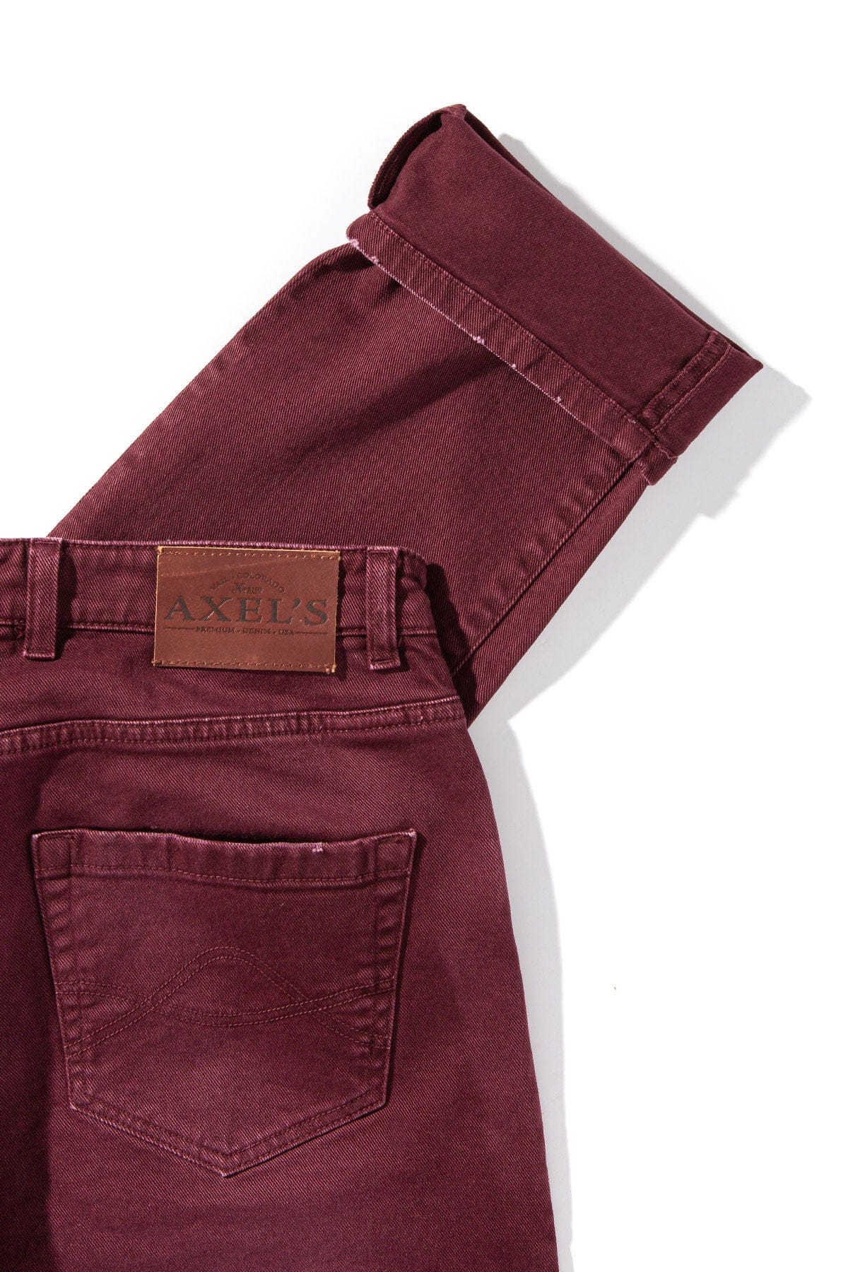 Silverton Worn-In Slim Straight Denim In Bordeaux - Image 4