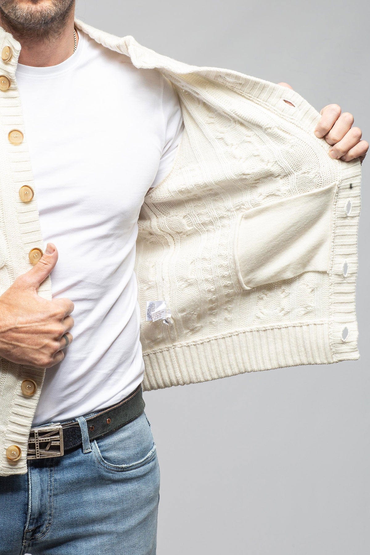 Smythe Cashmere Cardigan In Cream - Image 3