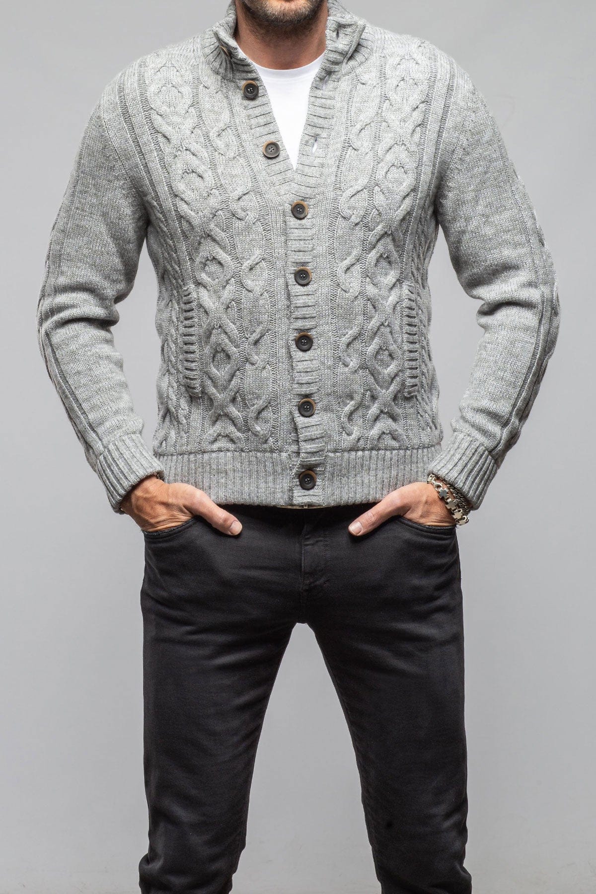 Smythe Cashmere Cardigan In Grey - Image 2