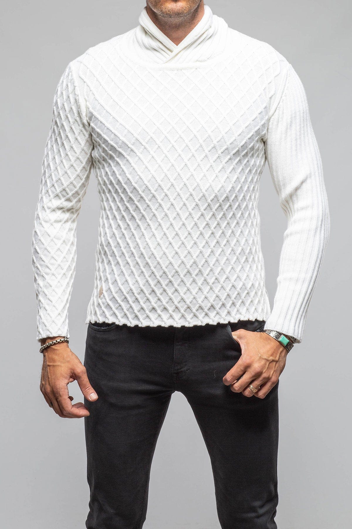 Sonora Stitch Cross Sweater In Cream