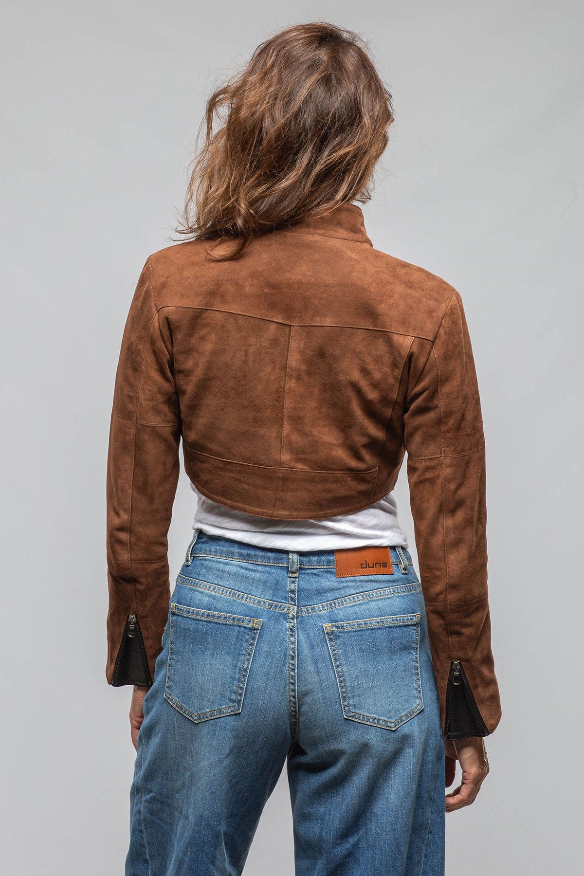 Stacy Cropped Side Zip In Chestnut & Black - Image 4
