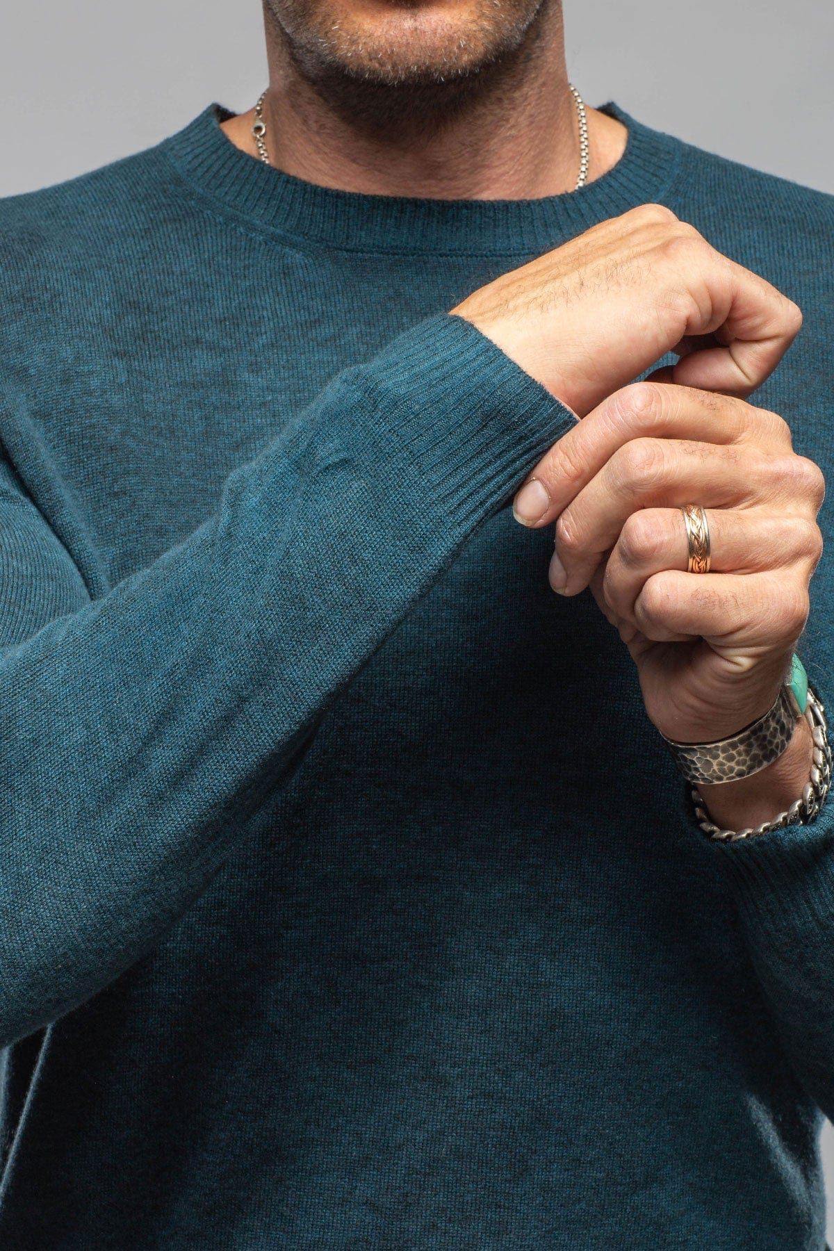 Sundust Cashmere Crew Sweater In Laguna - Image 2