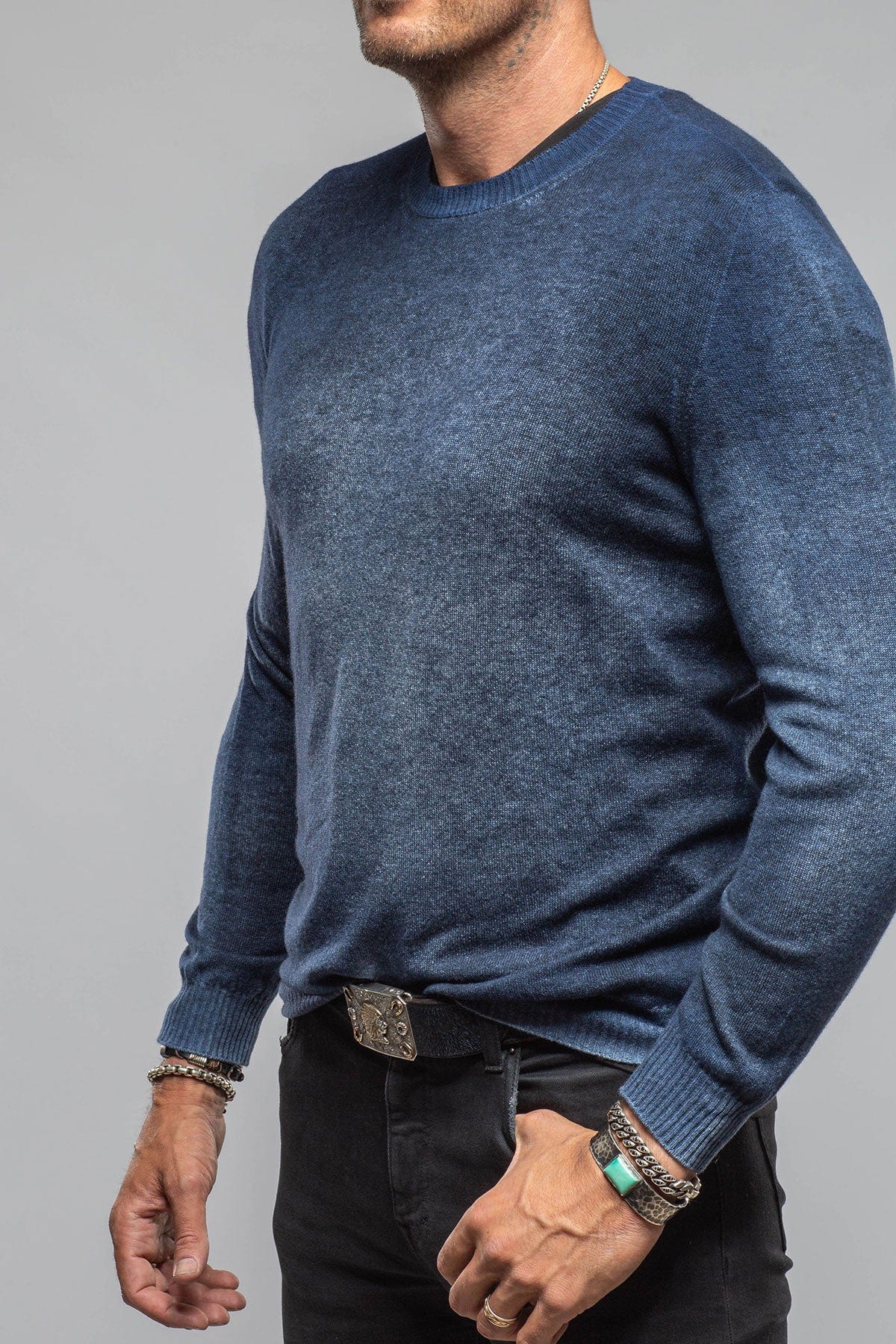 Sundust Cashmere Crew Sweater In Midnight - Image 3
