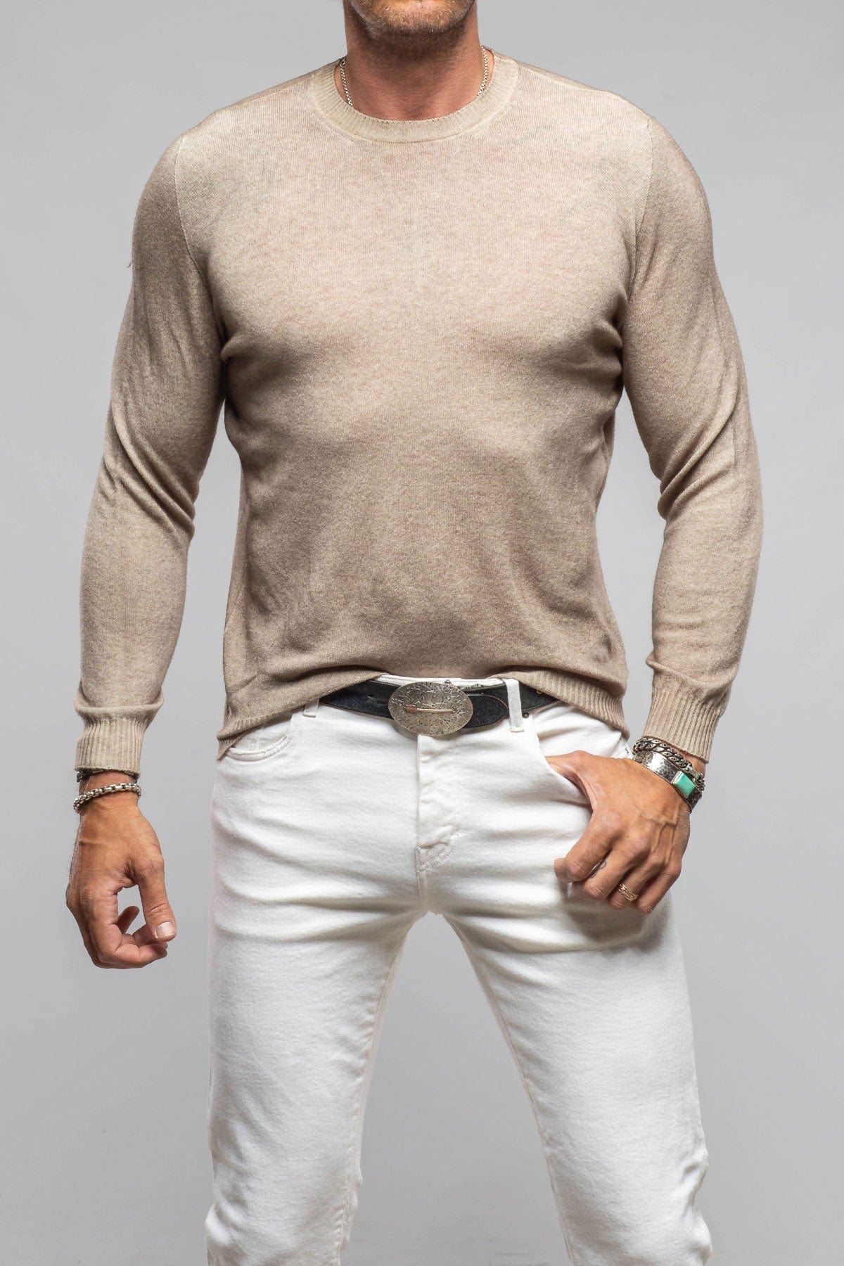 Sundust Cashmere Crew Sweater In Taupe - Image 3