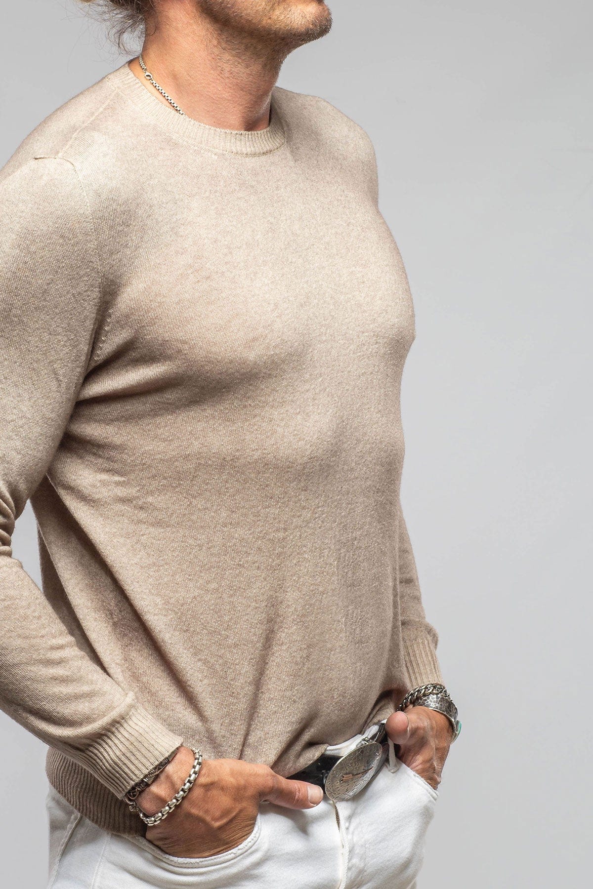 Sundust Cashmere Crew Sweater In Taupe - Image 5