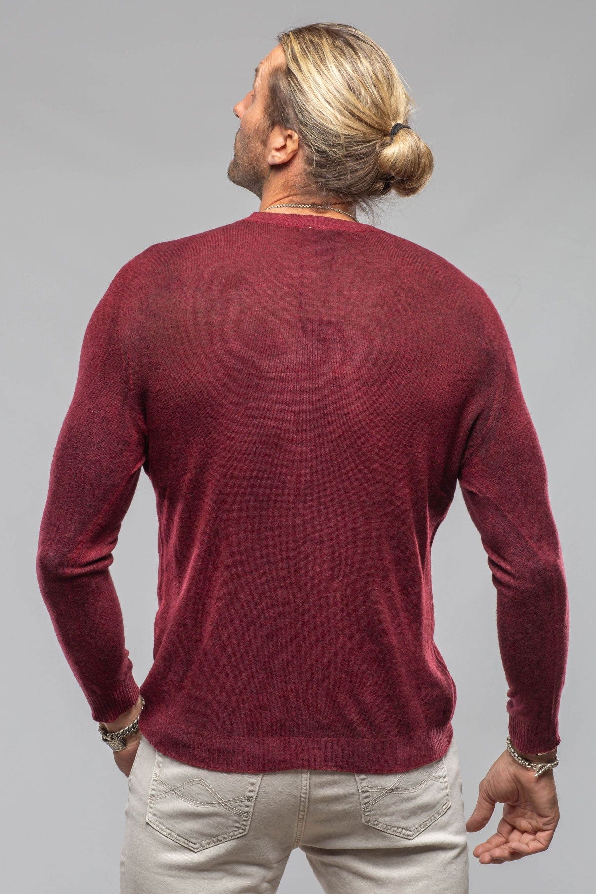 Sundust Cashmere Crew Sweater In Wine - Image 5