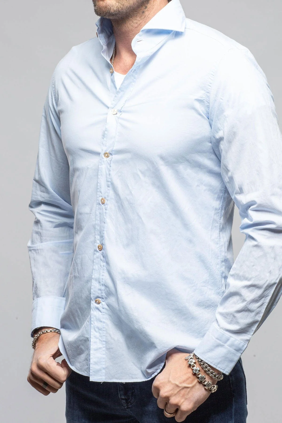 Suntroy Cotton Shirt In Light Blue - Image 4