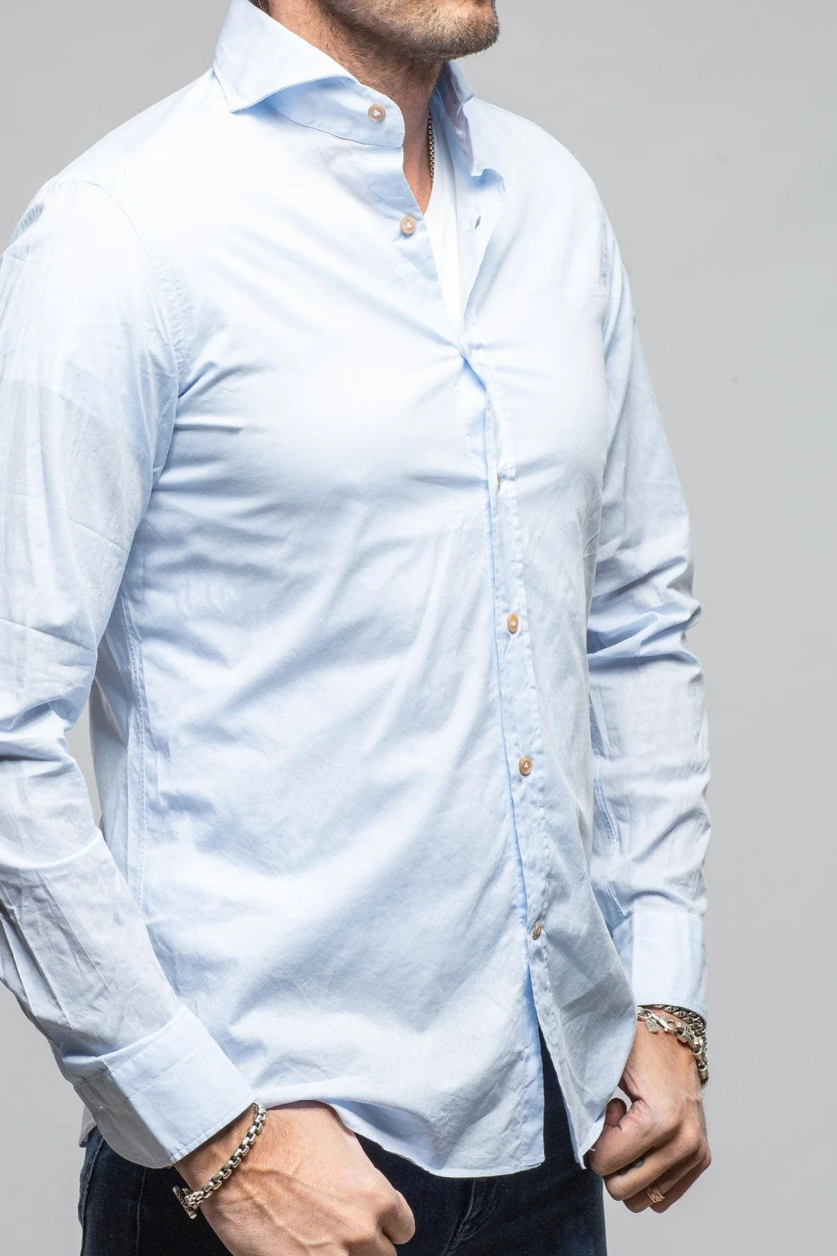 Suntroy Cotton Shirt In Light Blue - Image 5