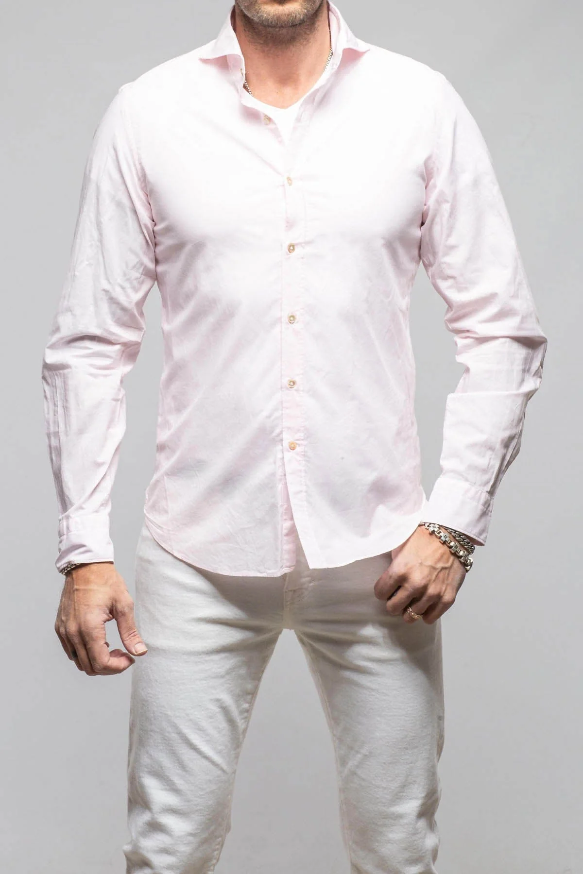 Suntroy Cotton Shirt In Light Pink - Image 2