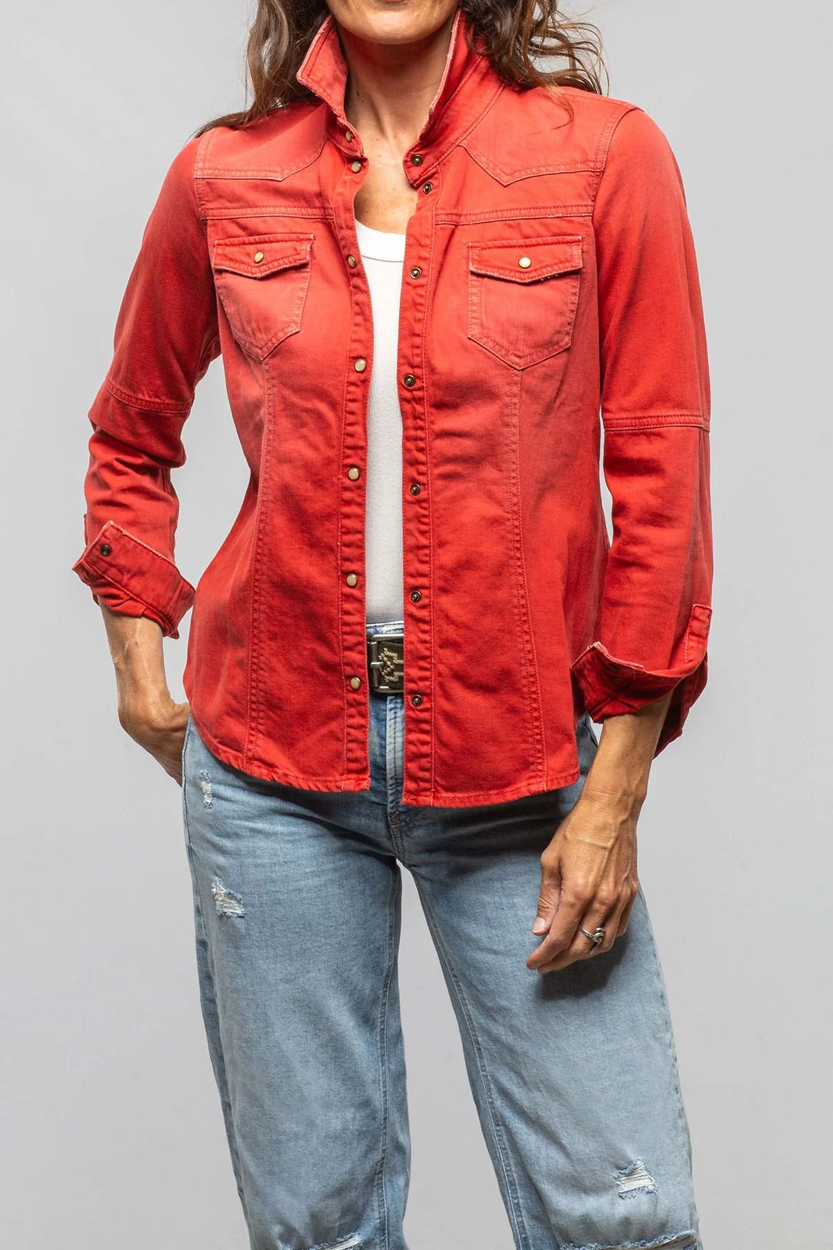 Sweetwater Denim Shirt In Corallo - Image 3