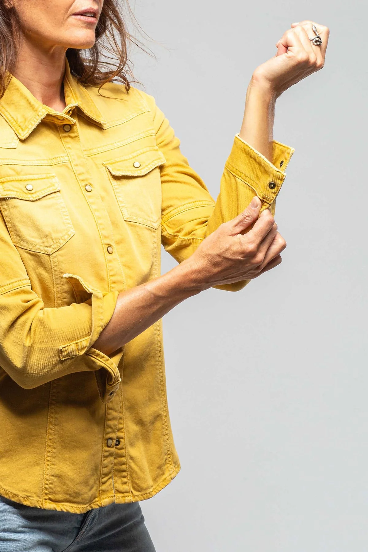 Sweetwater Denim Shirt In Curcuma - Image 4