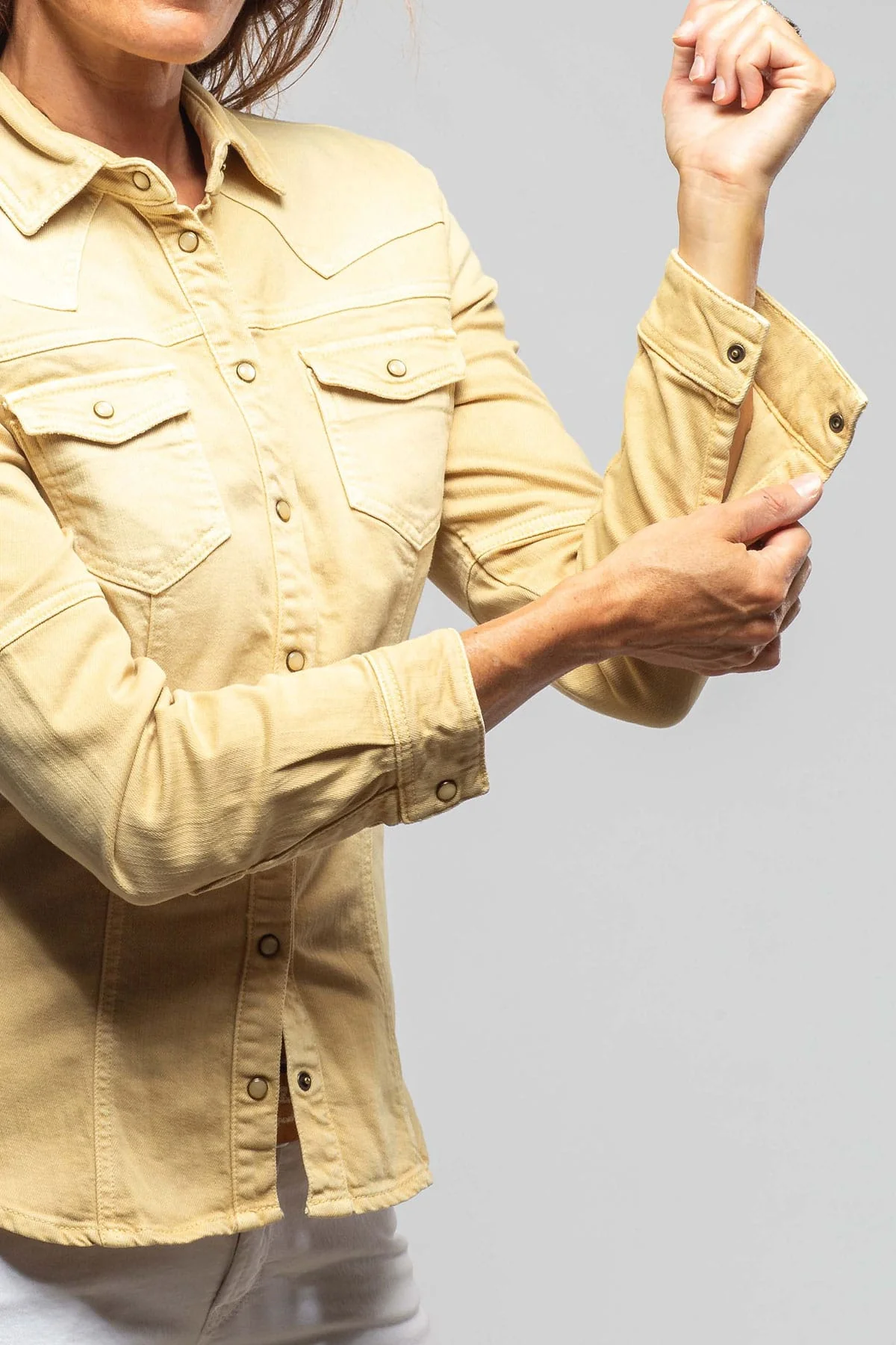 Sweetwater Denim Shirt in Lemon - Image 4