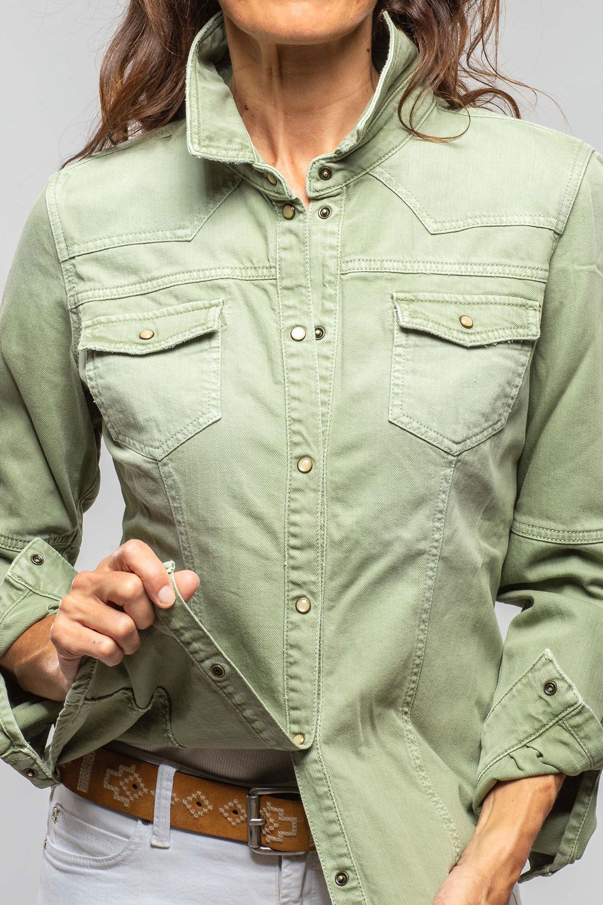Sweetwater Denim Shirt In Menta - Image 2