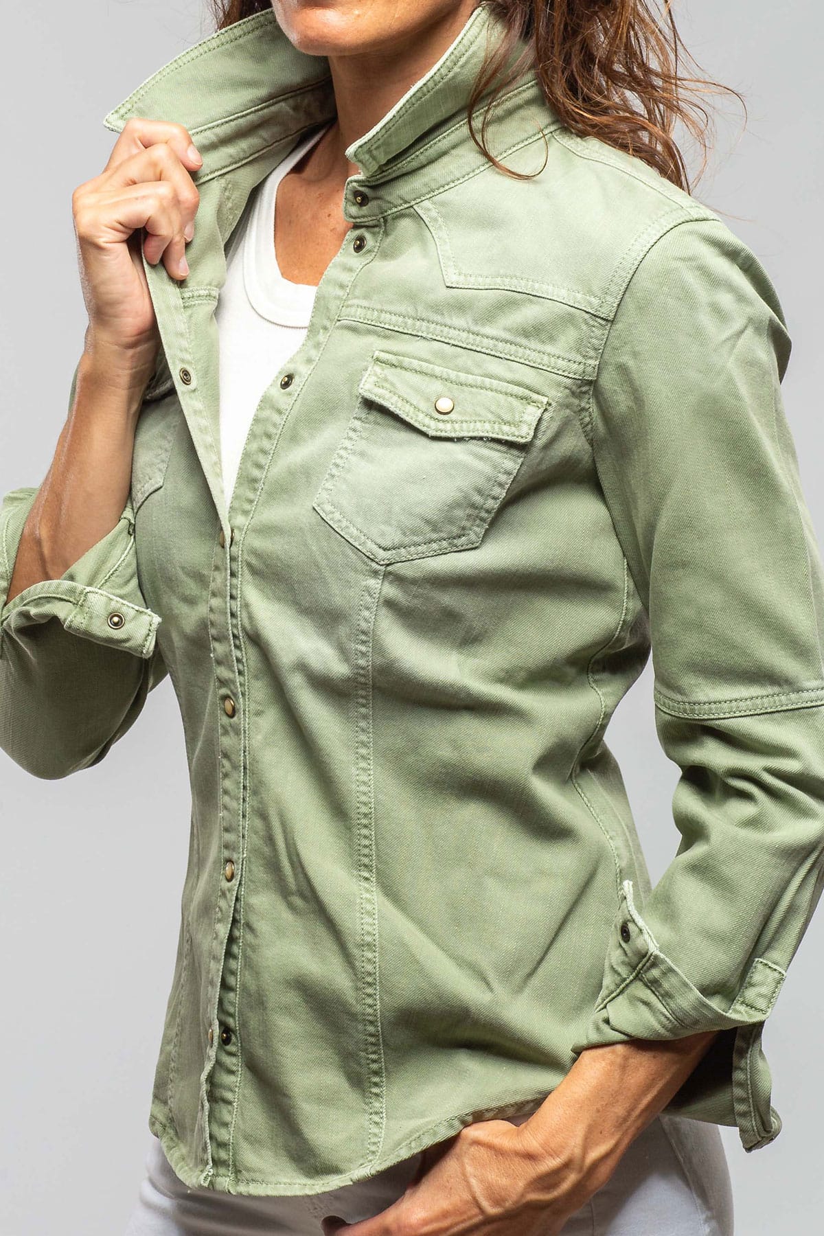 Sweetwater Denim Shirt In Menta - Image 5