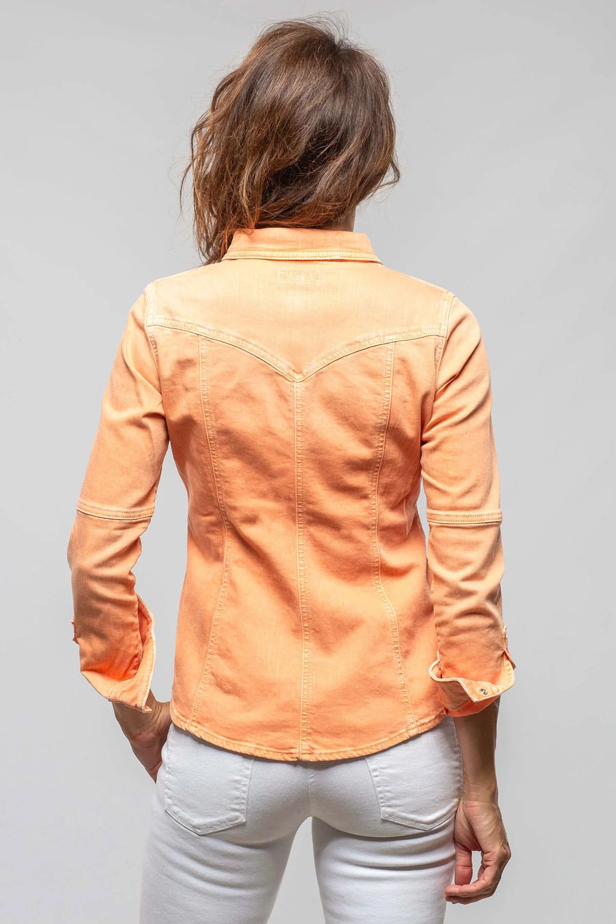 Sweetwater Denim Shirt In Tangerine - Image 6