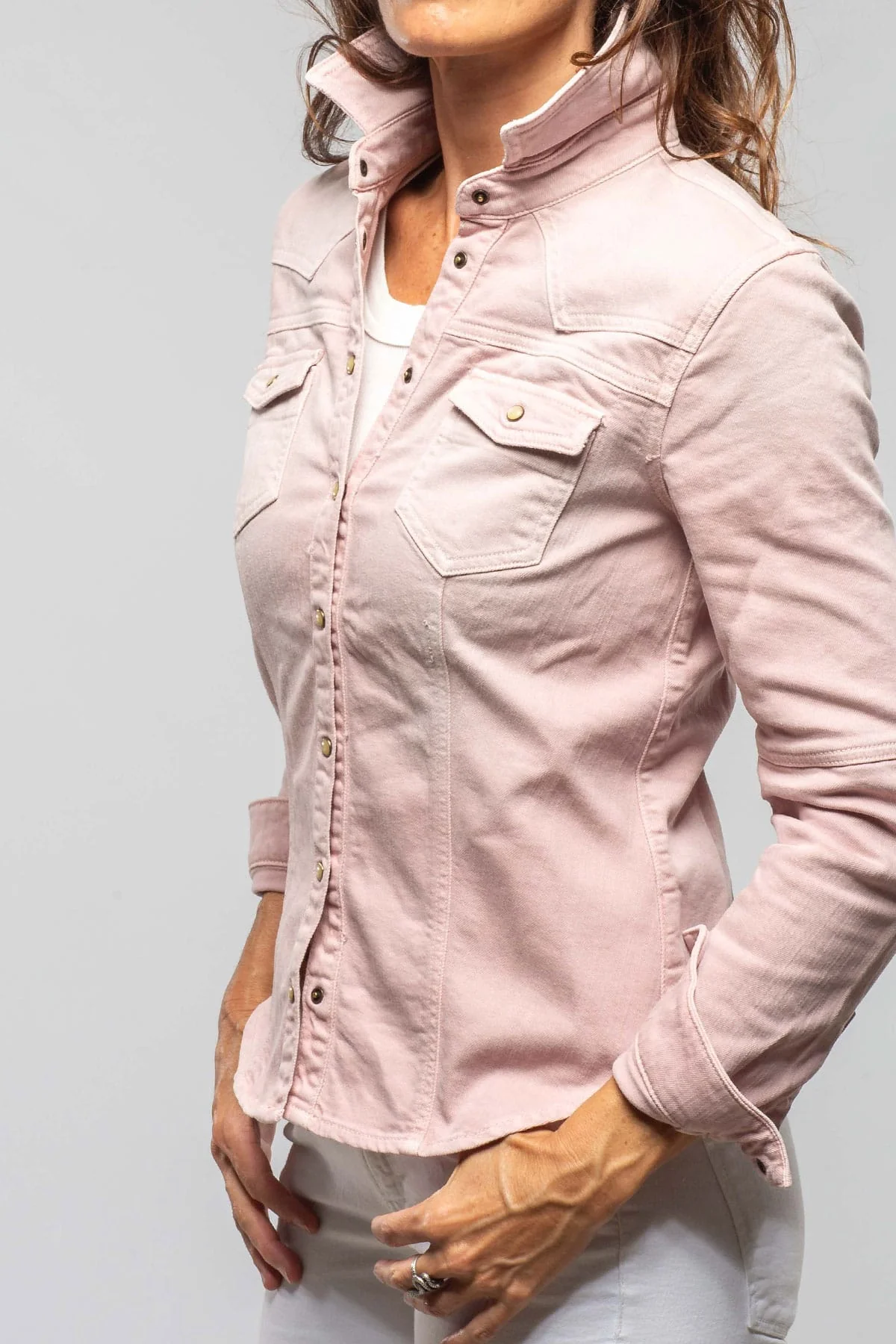 Sweetwater Denim Shirt In Vintage Rose - Image 5