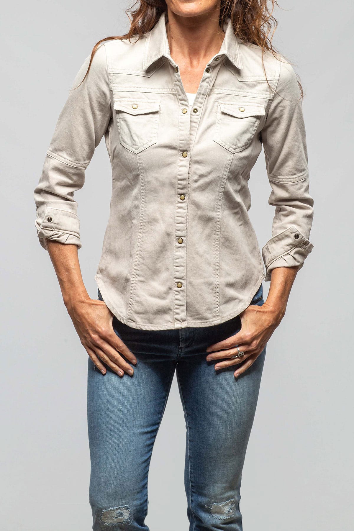 Sweetwater Denim Snap Shirt In Ecru