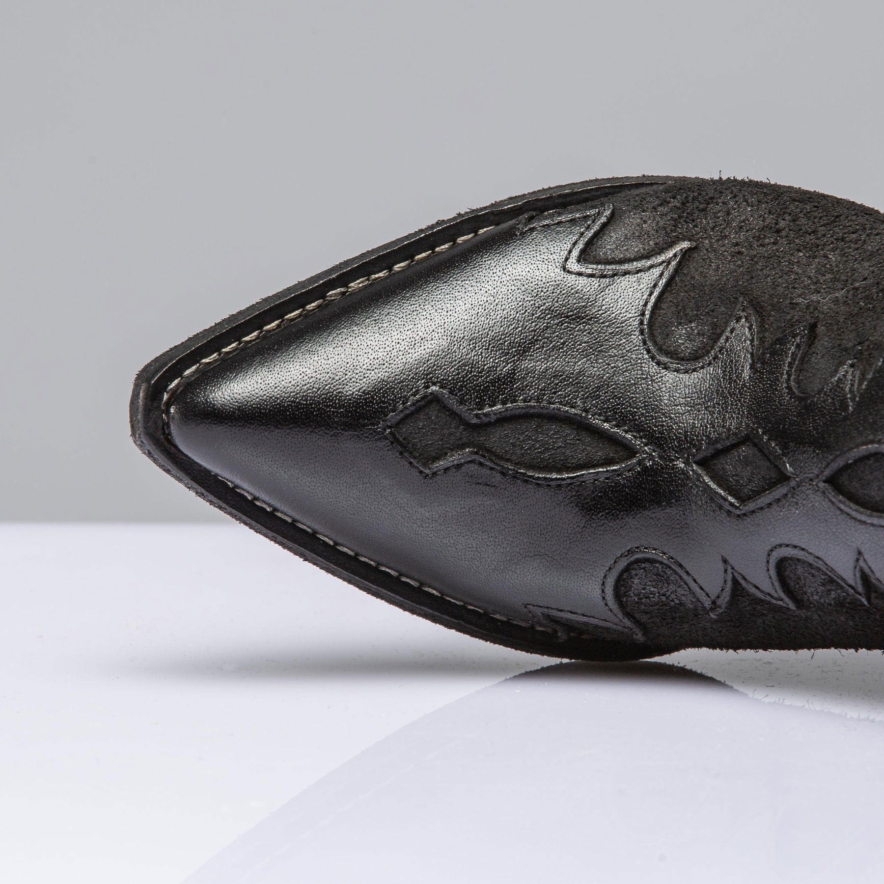 Thelma Suede and Leather Zip Short Boot In Black - Image 3