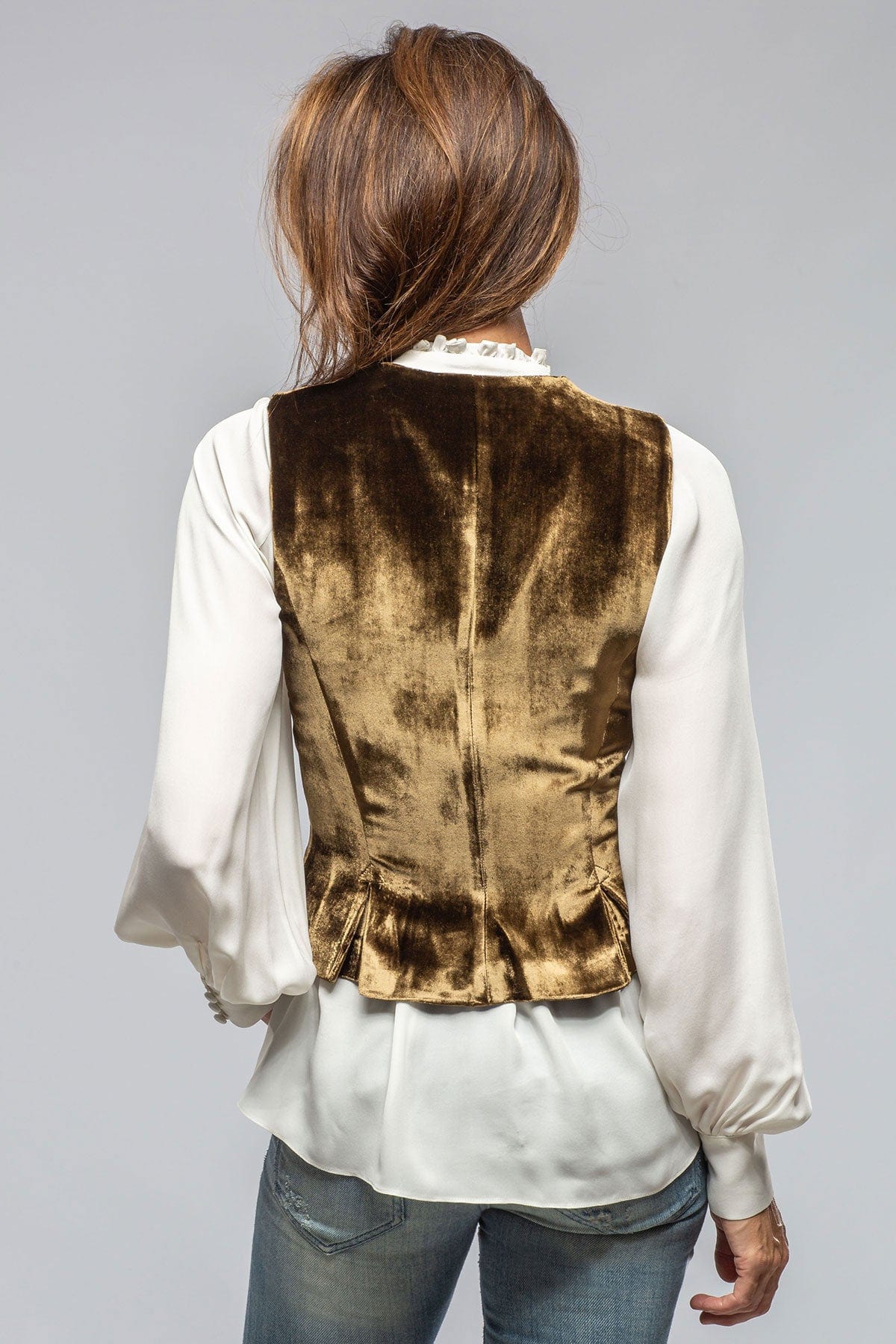 Tiana Velvet Vest In Khaki - Image 4