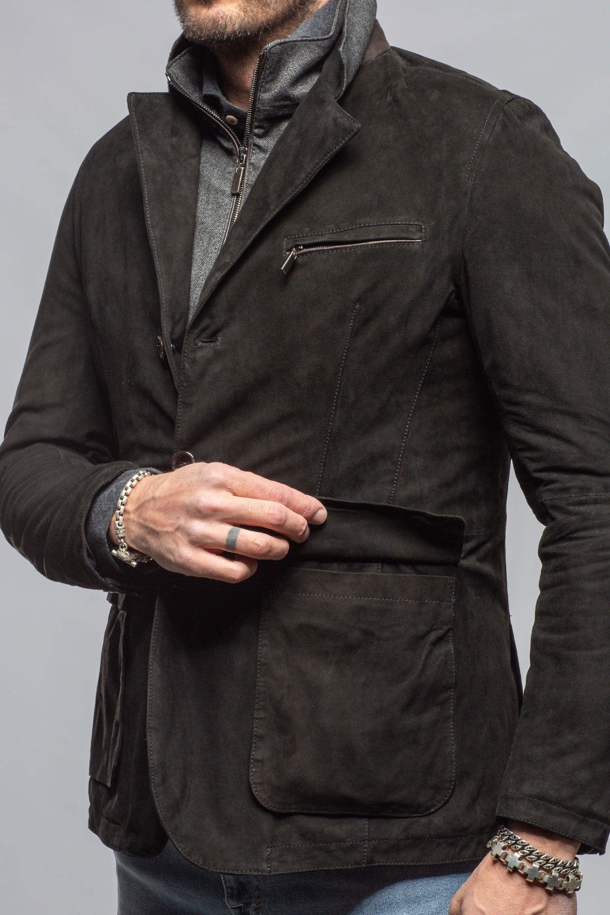 Tiguan Suede Jacket In Black - Image 2