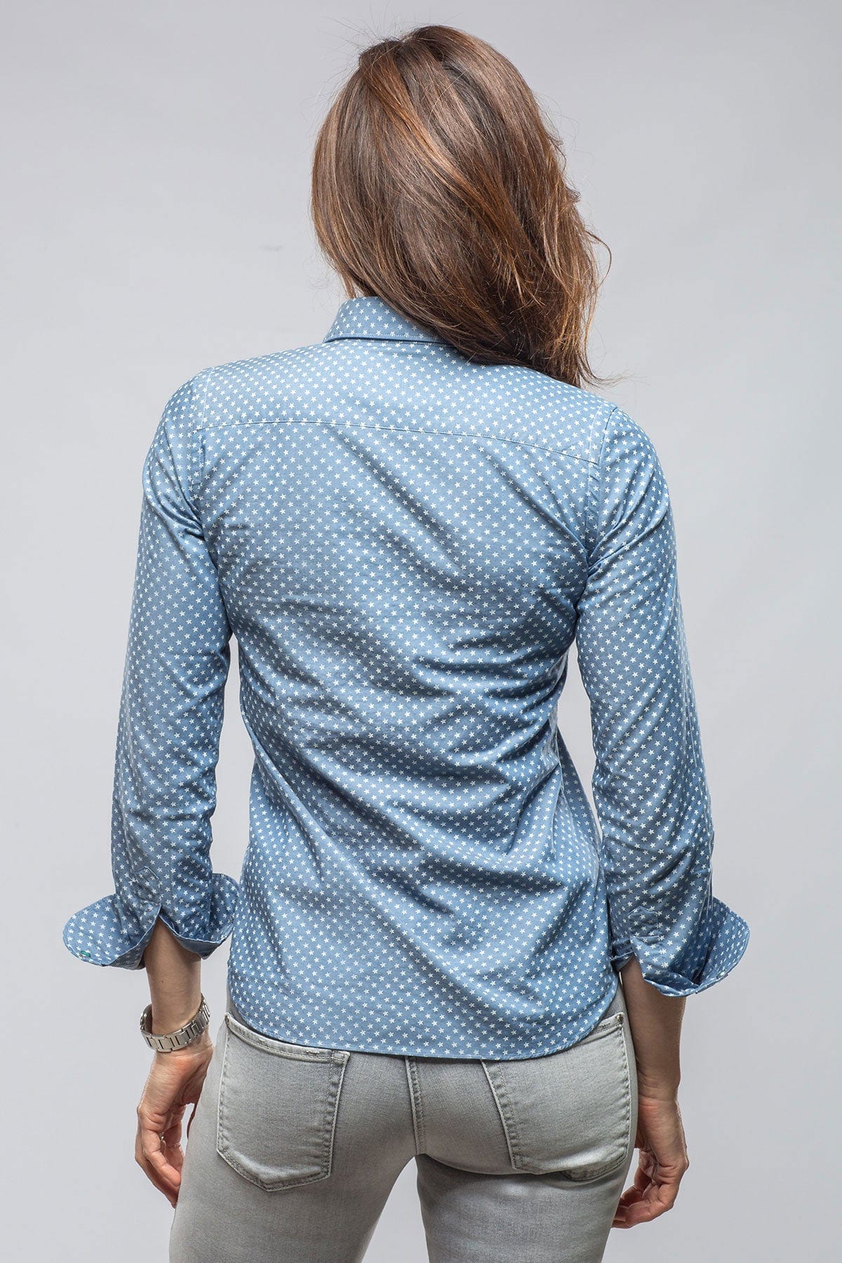 Tilly Western Snap Star Shirt In Blue - Image 4