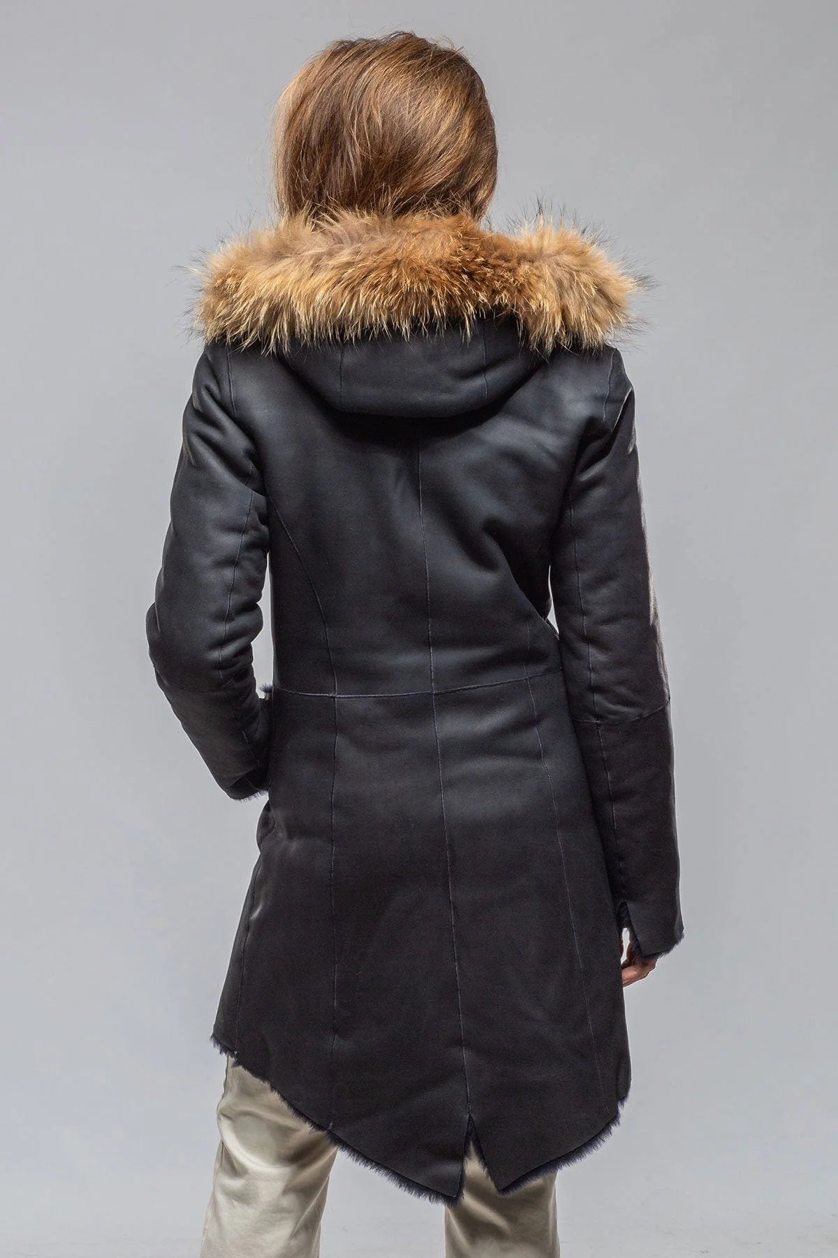 Timber Hooded Shearling Parka In Midnight - Image 2