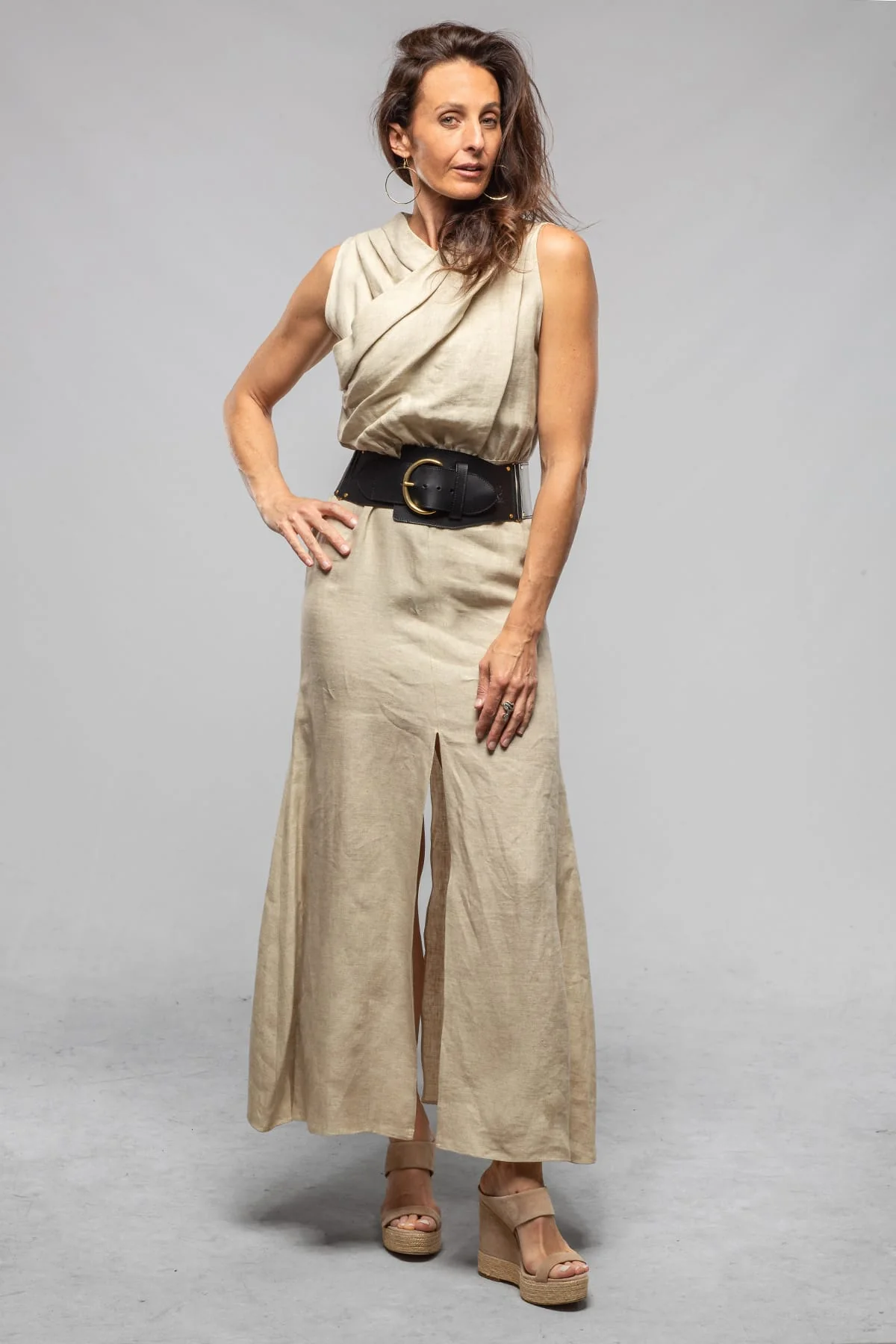 Toscana Linen Dress In Stone - Image 2