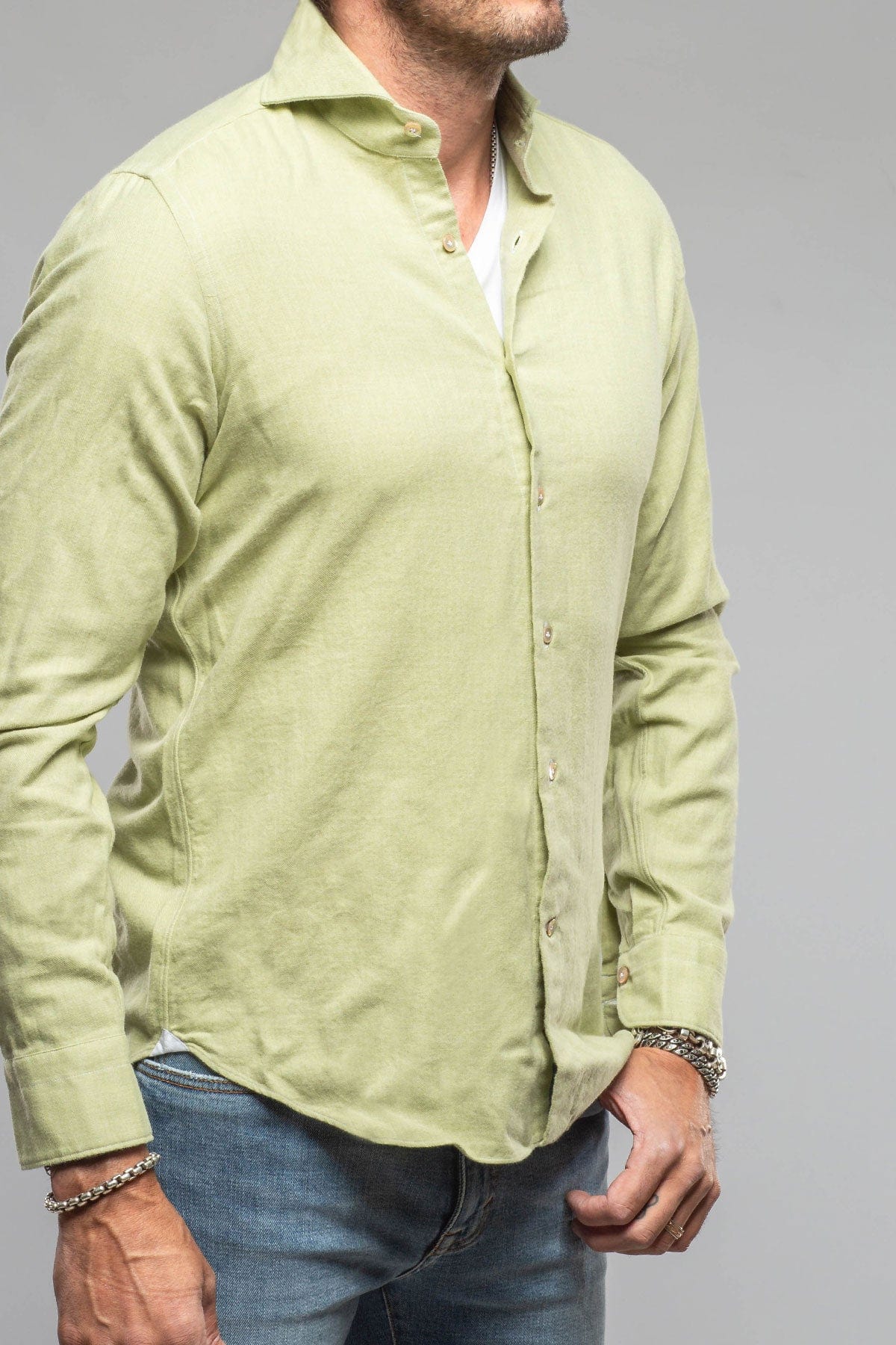 Tranquil Washed Cotton Flannel In Green - Image 5
