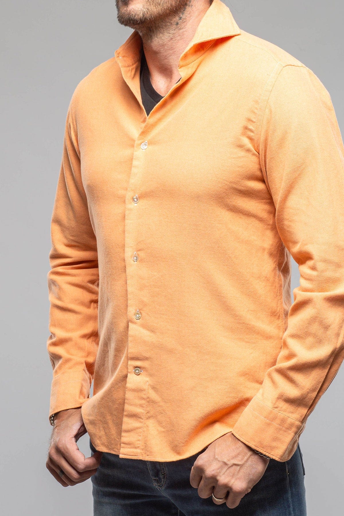 Tranquil Washed Cotton Flannel In Orange - Image 2