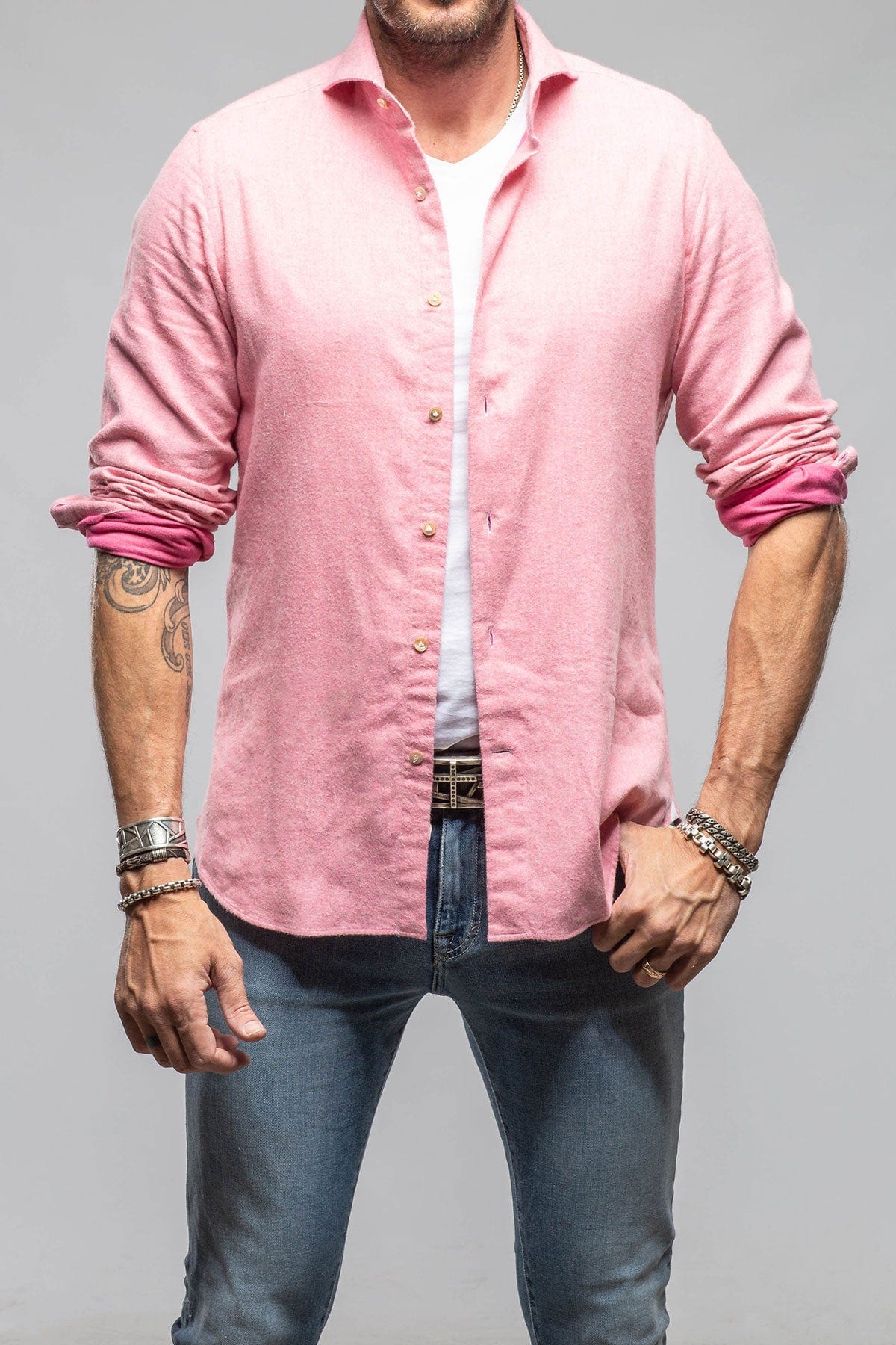 Tranquil Washed Cotton Flannel In Pink - Image 2