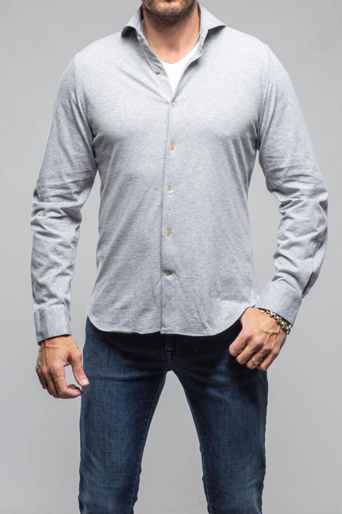 Treasure Cotton Cashmere Jersey In Grey